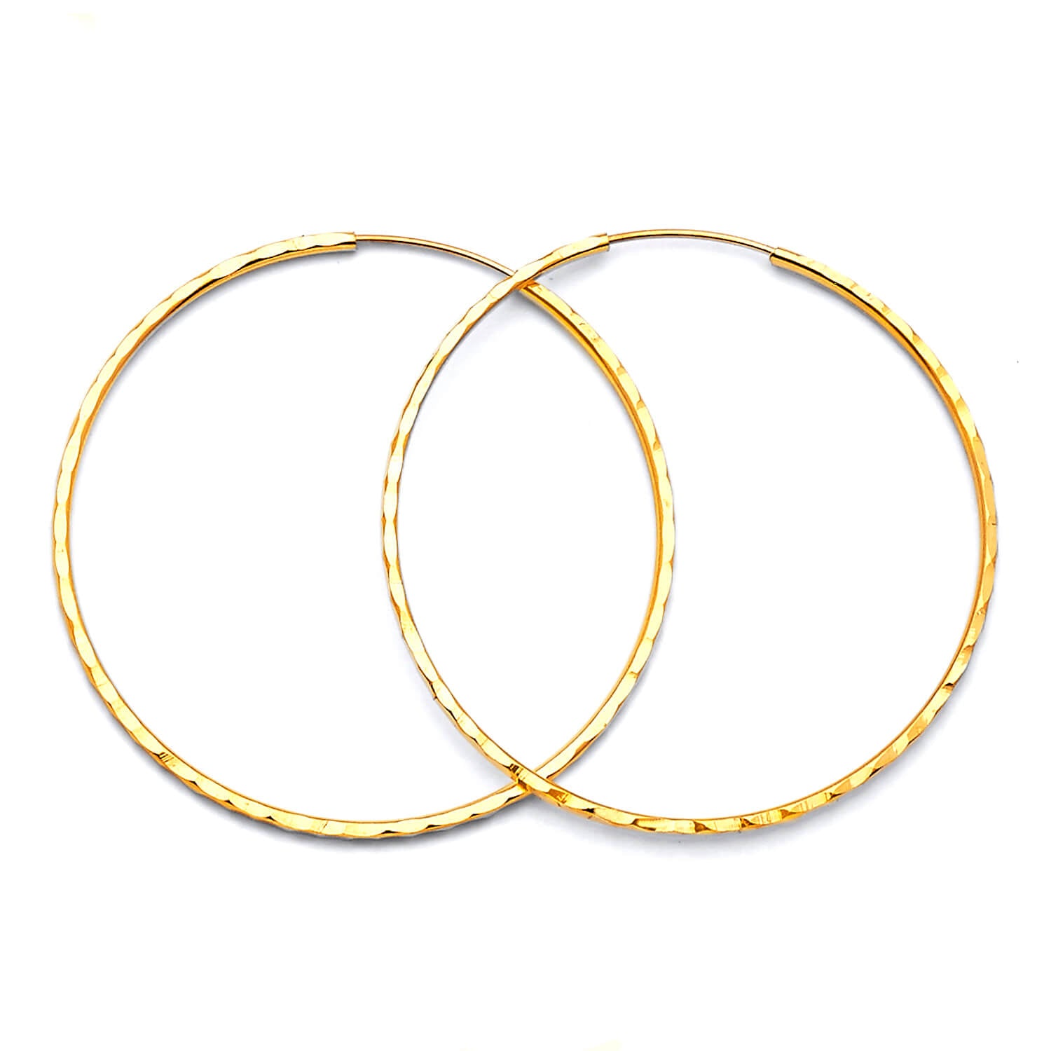 14K Solid Gold Medium Size Hoop Earrings