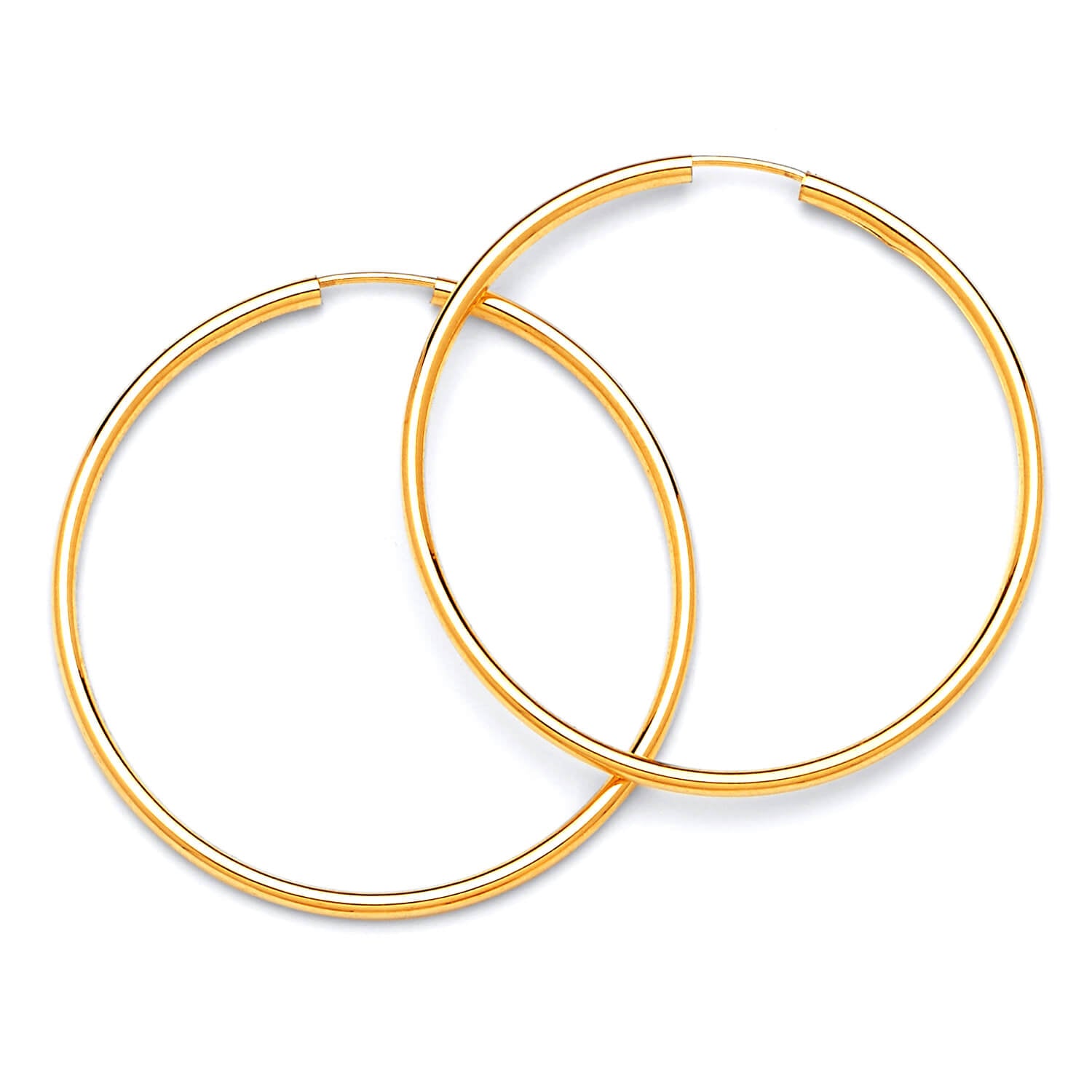 14K Solid Gold Medium Size Hoop Earrings