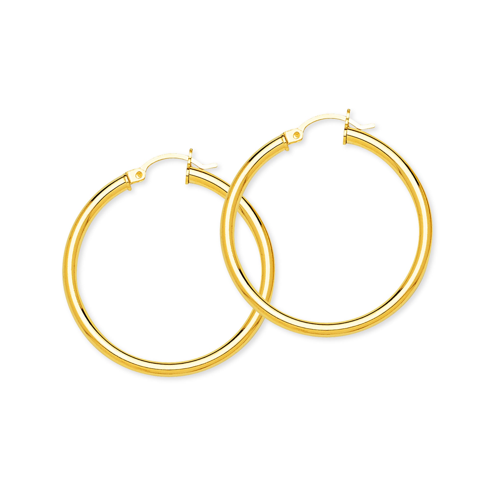 Tube Hoop Earrings in 14 Karat Yellow Gold