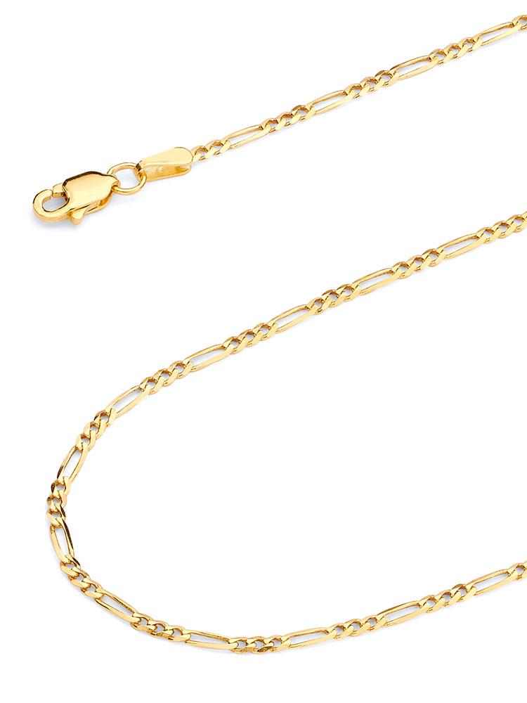 14K Solid Gold Figaro Chain