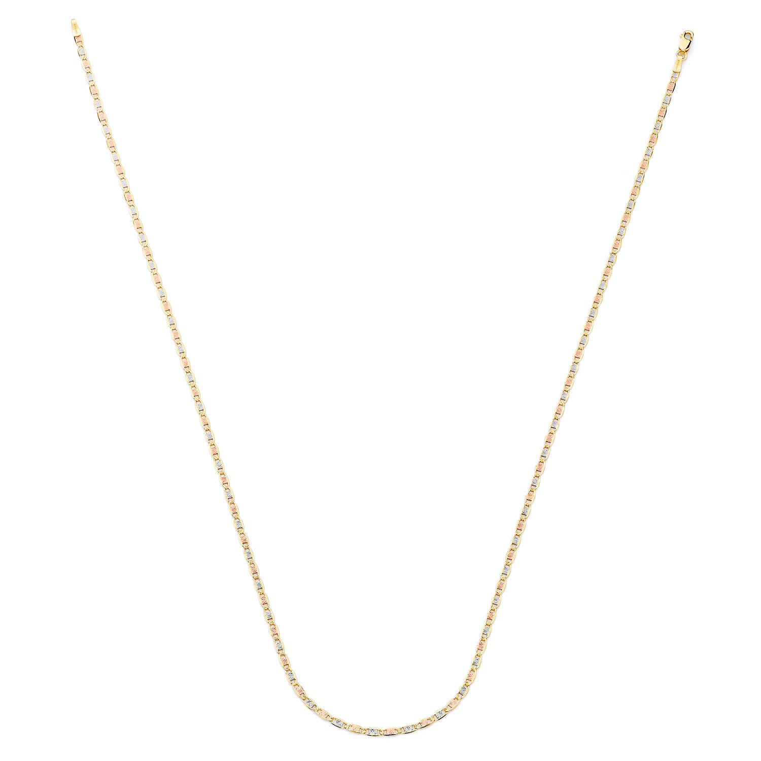 14K Tri-color Gold Valentino Chain Necklace