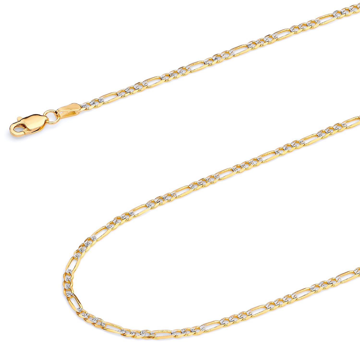 Figaro Chain Necklace in 14K Two-tone Gold