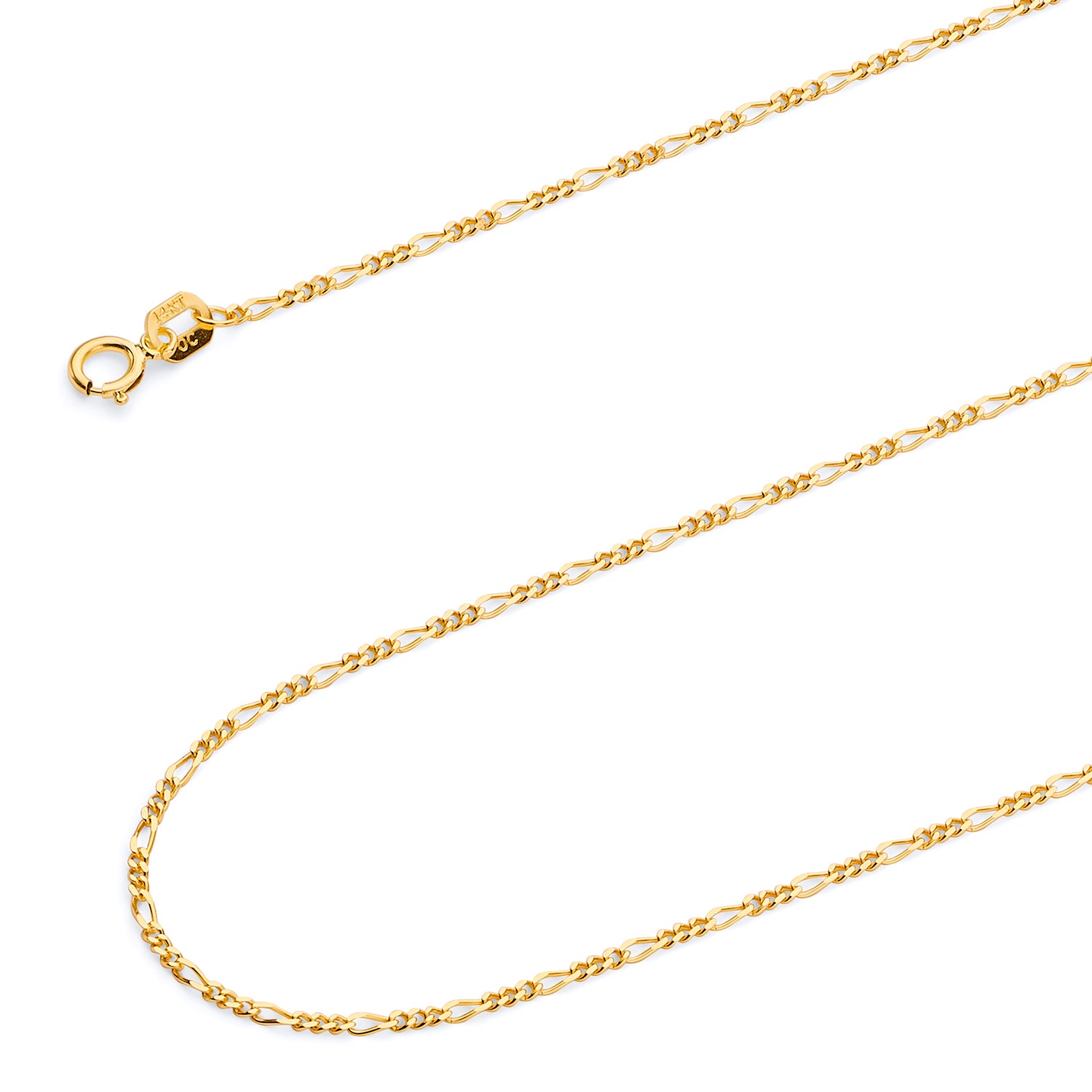 14K Solid Gold Figaro Chain