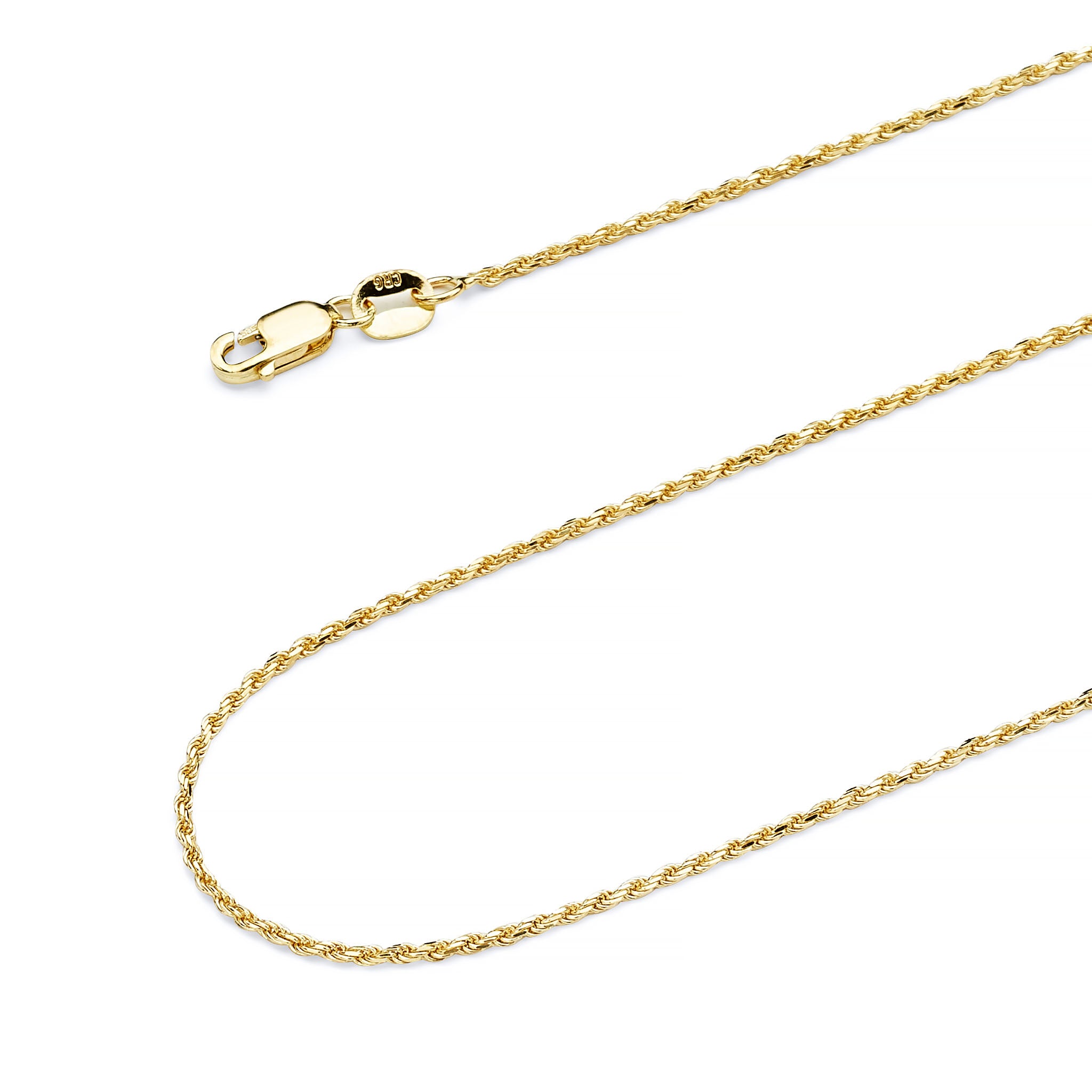 Rope Chain Necklace in 14K Solid Yellow Gold