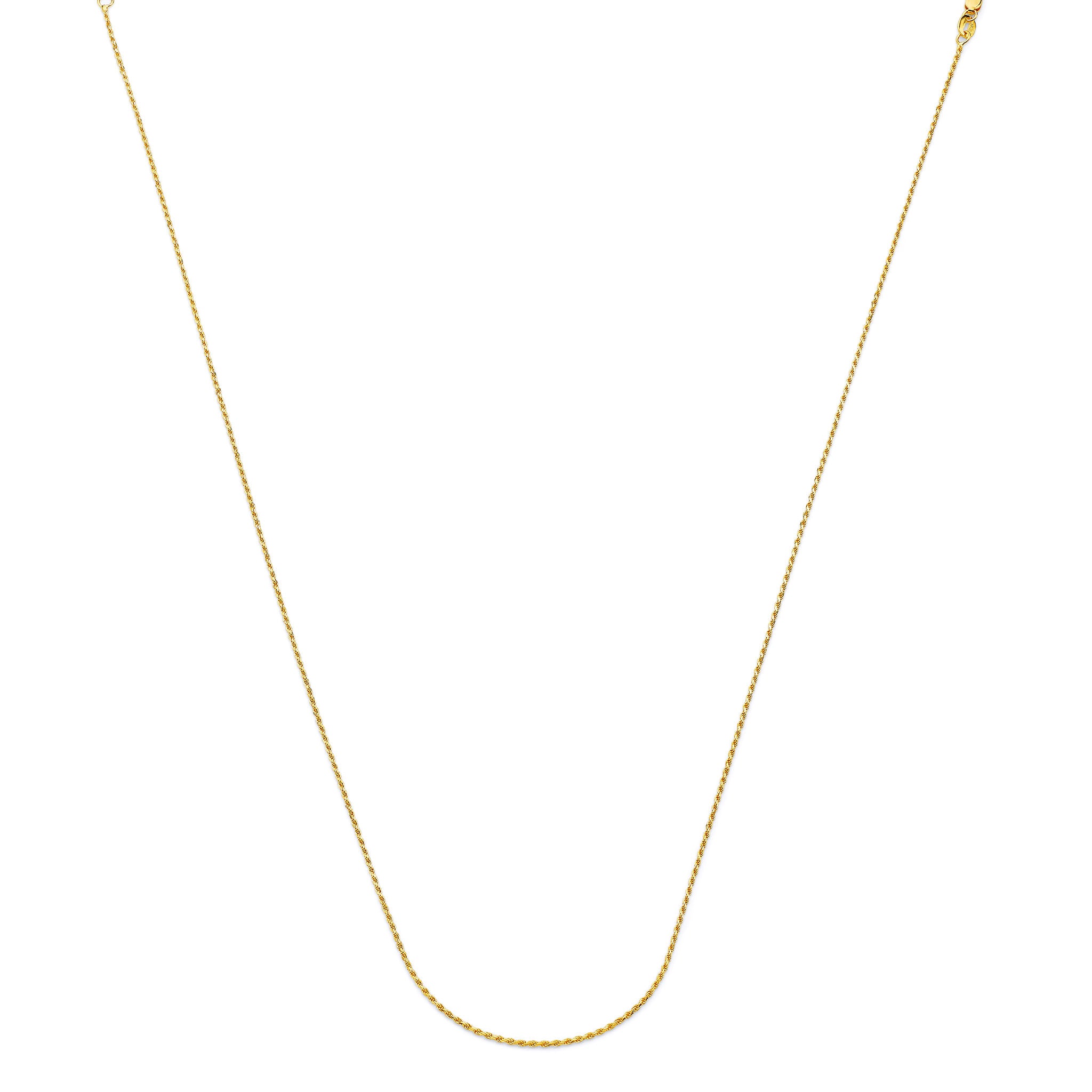 Rope Chain Necklace in 14K Solid Yellow Gold