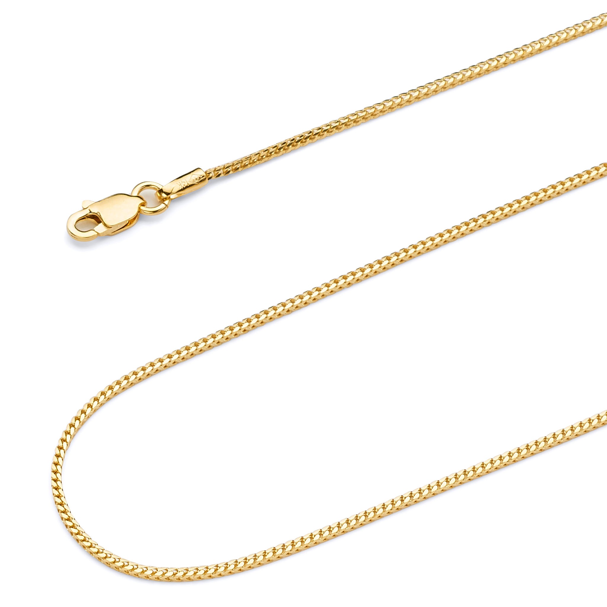 Wheat Chain Necklace in 14K Solid Yellow Gold