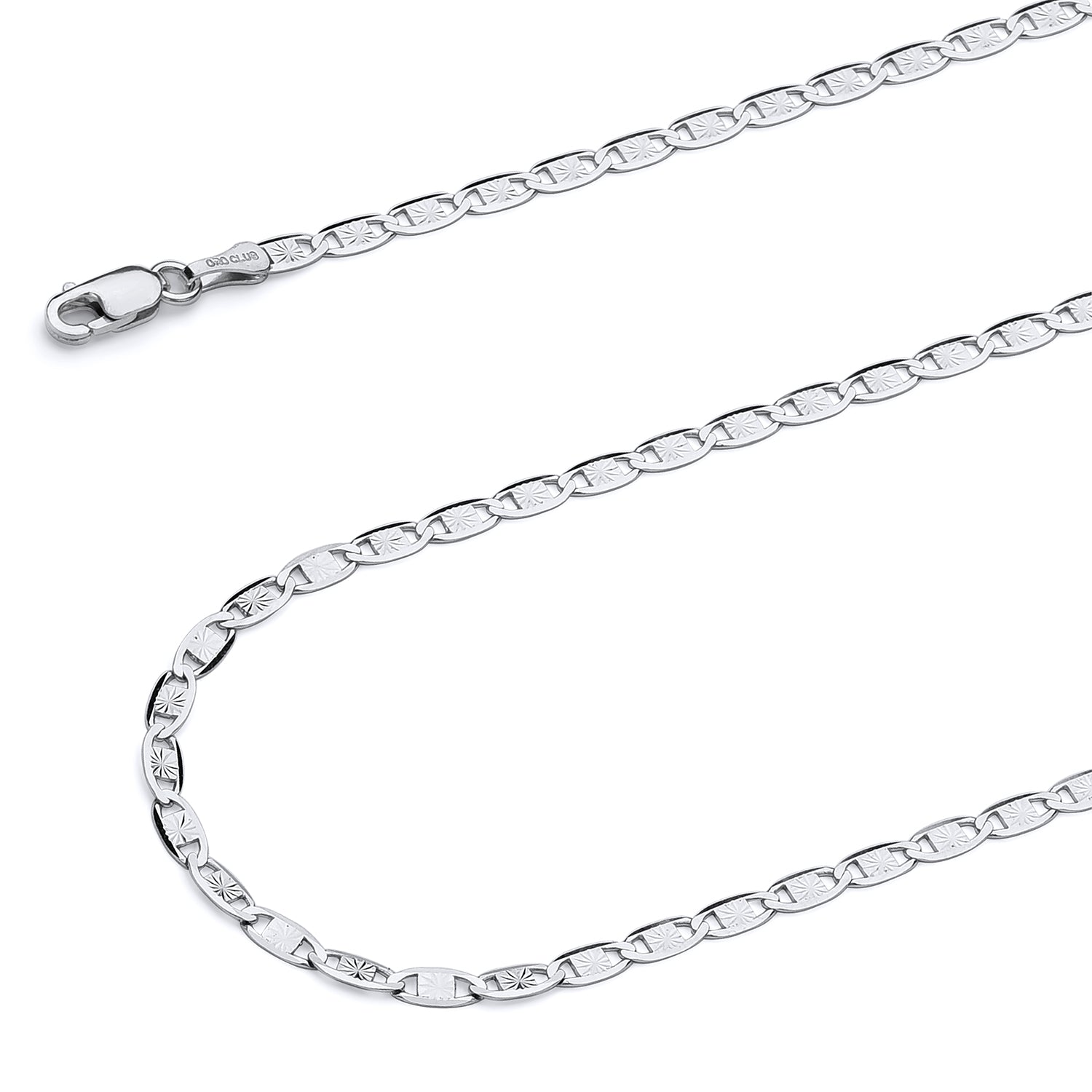 14K White Gold Valentino Chain Necklace