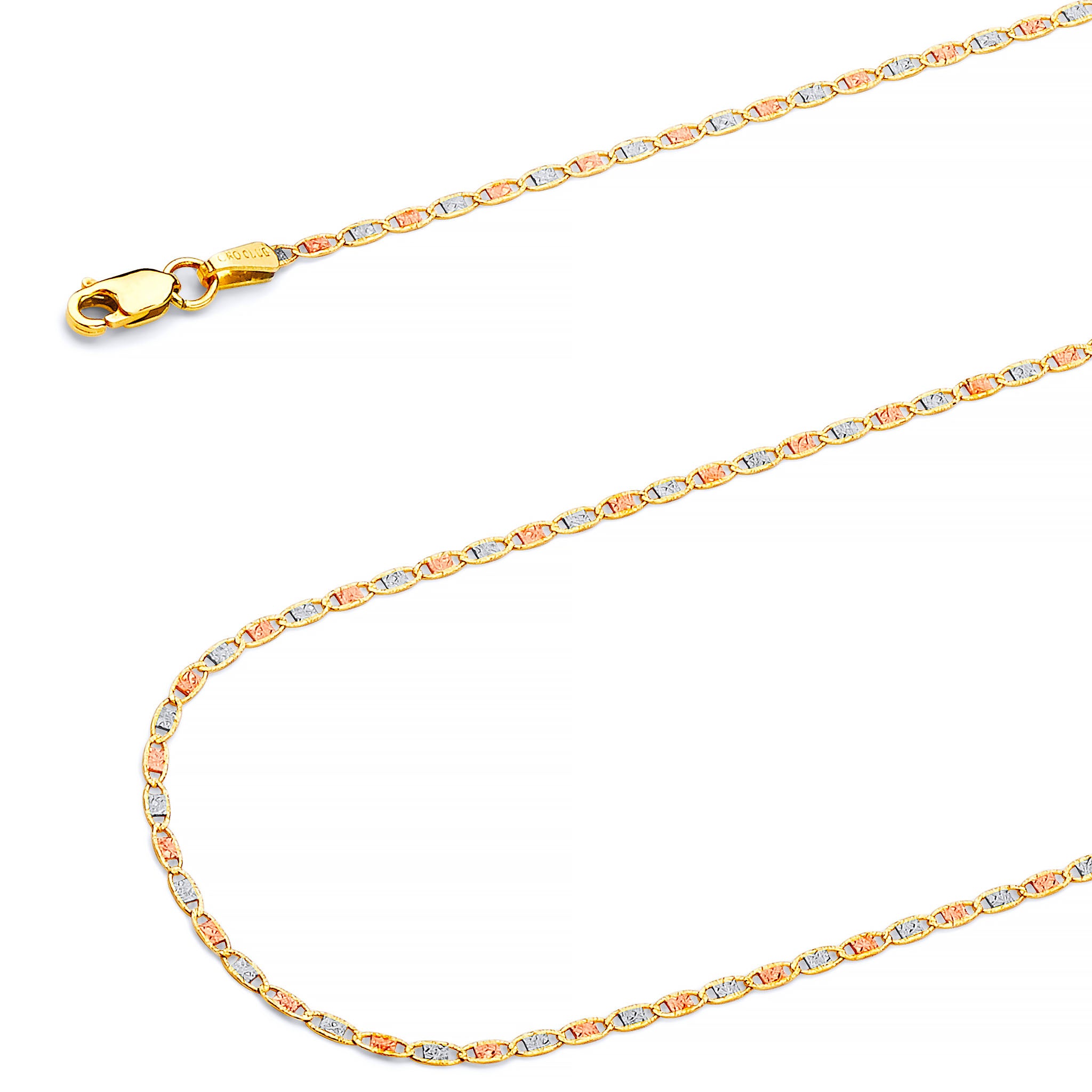 Valentino Chain necklace in 14K Tri-Color Gold