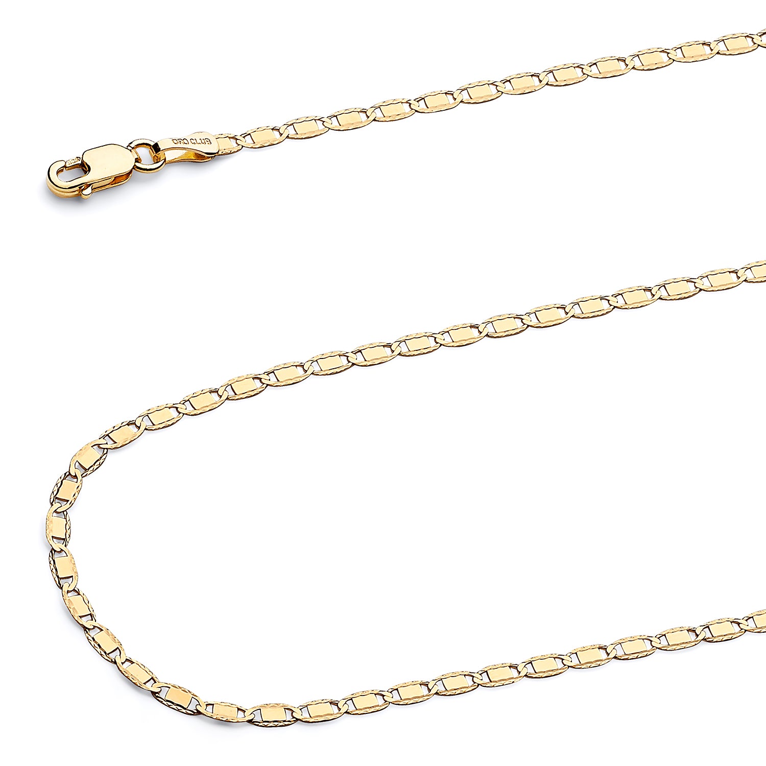 14K Solid Gold Valentino Chain Necklace