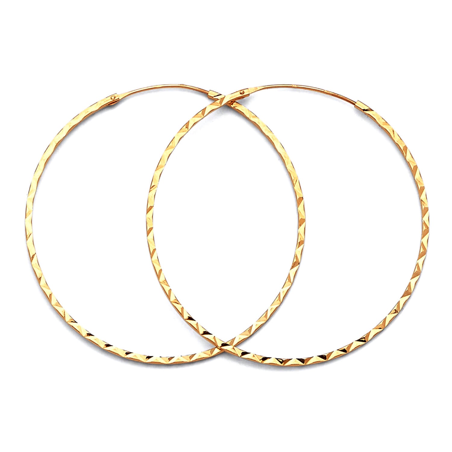 Hoop Earrings in Solid 14 Karat Yellow Gold