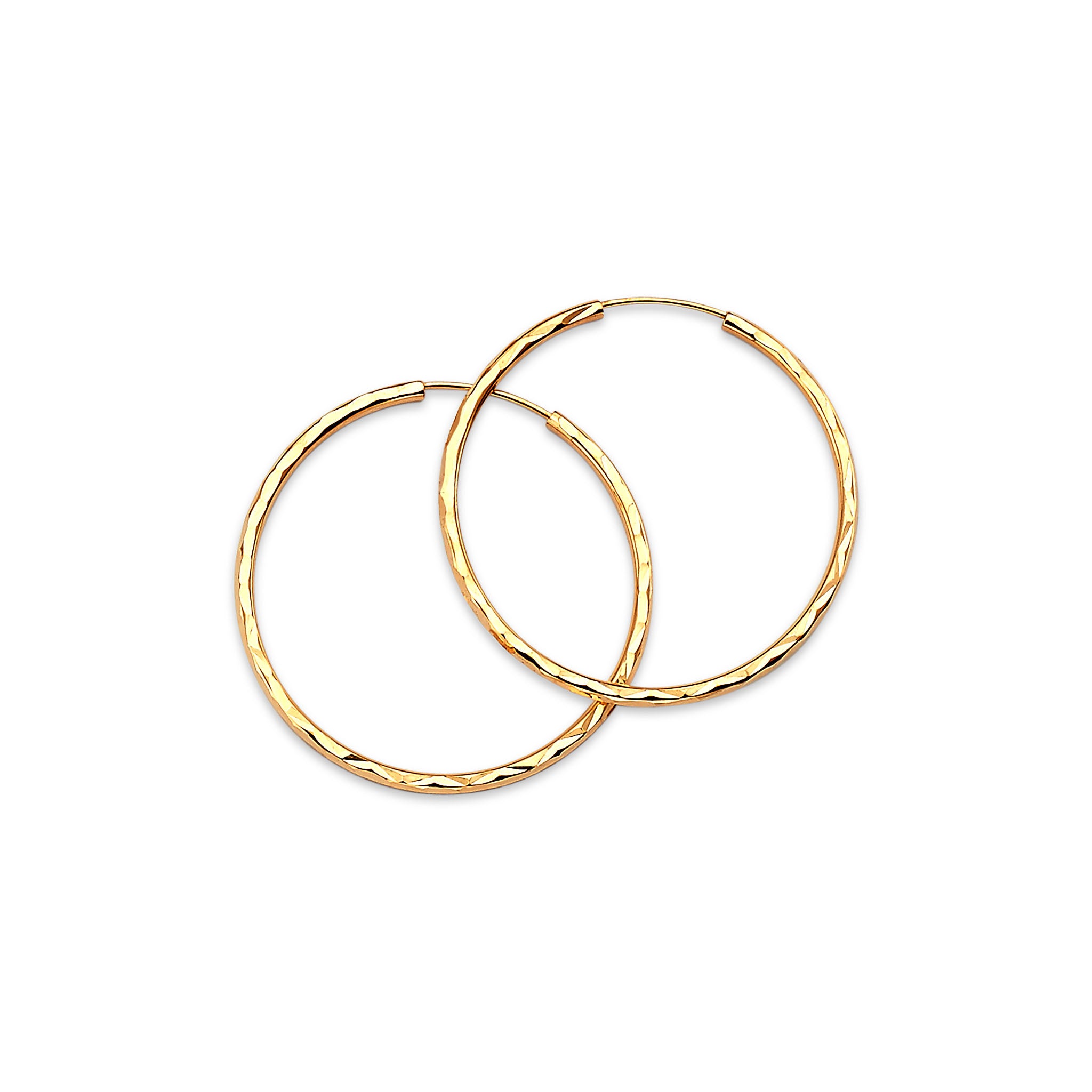 14K Solid Gold Ladies Hoop Earrings