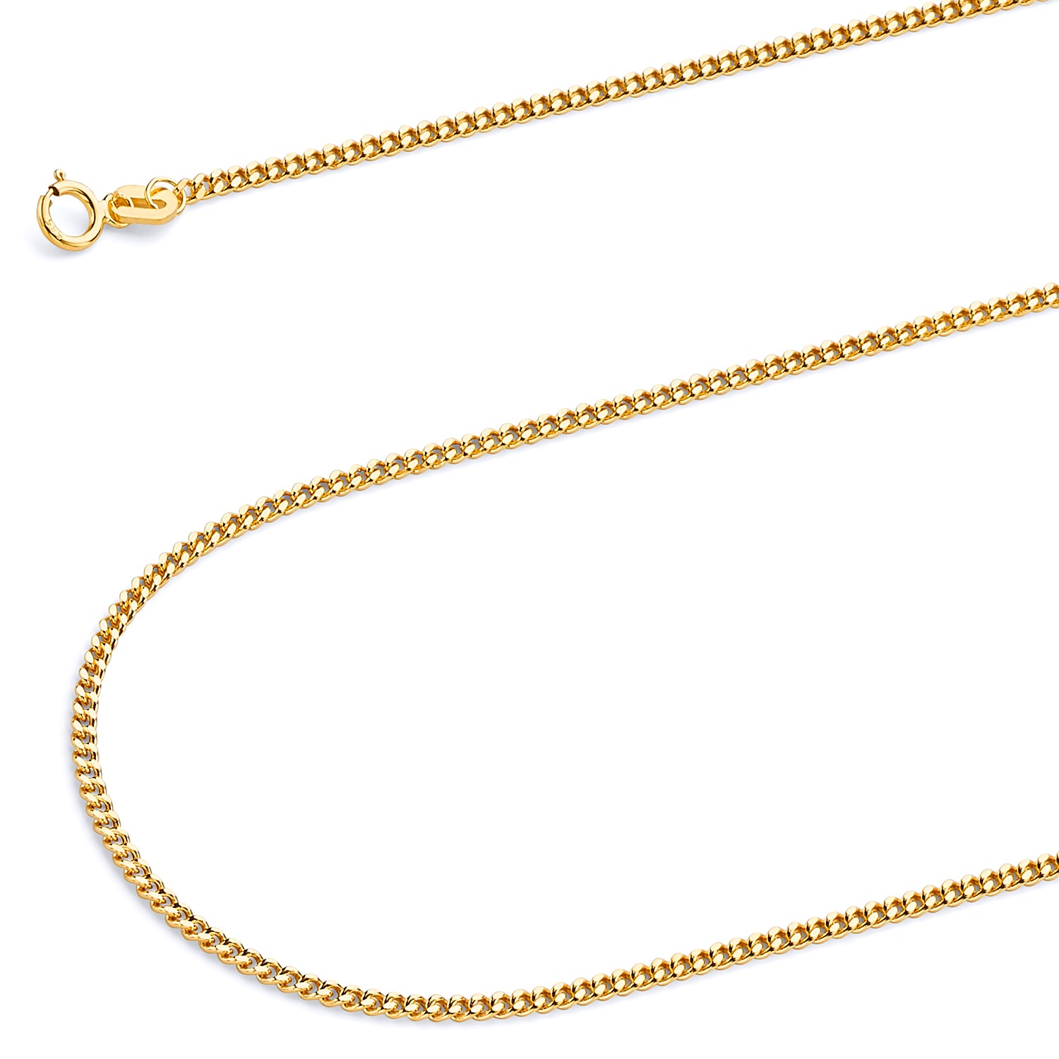 14K Solid Gold Cuban Chain Necklace