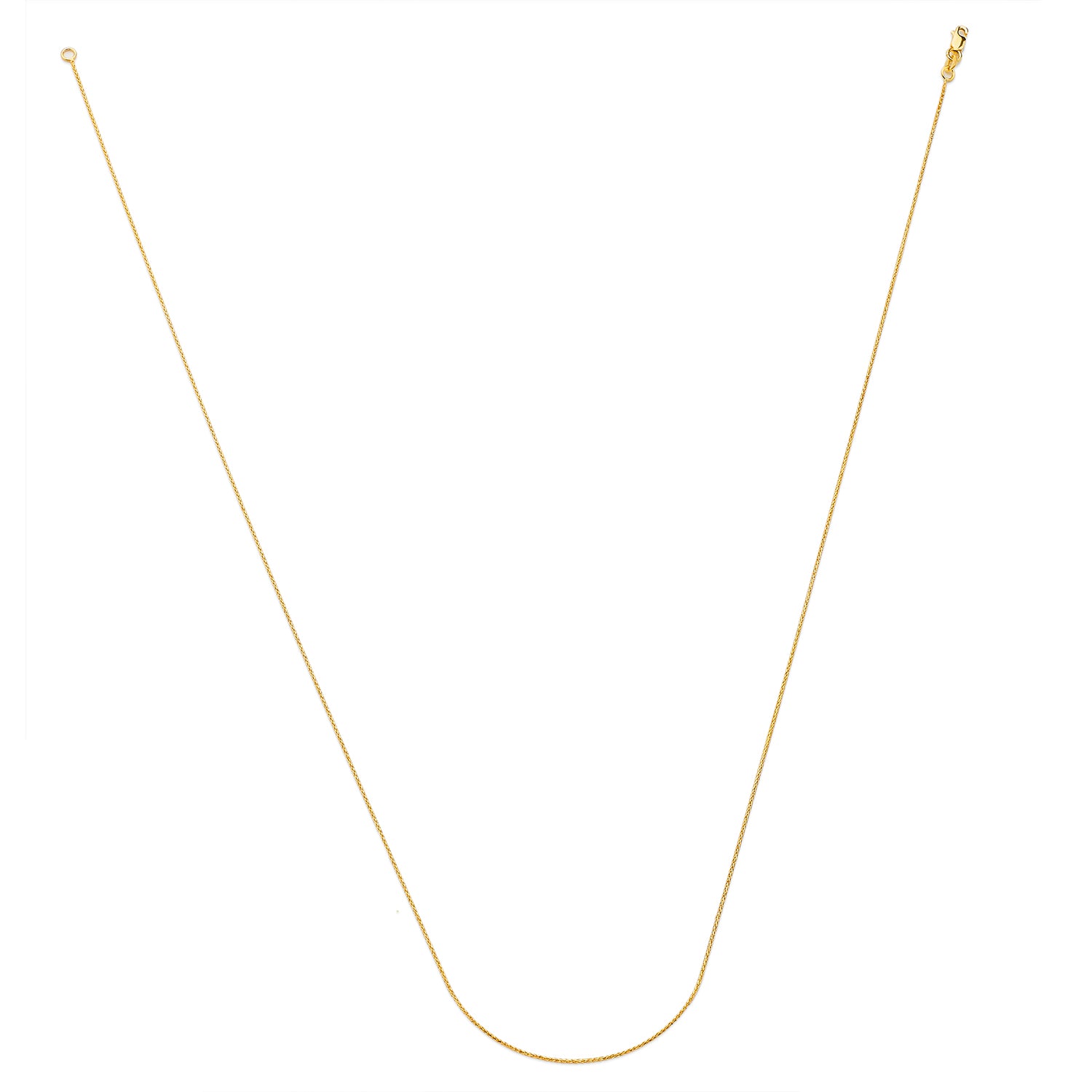 14K Solid Gold Wheat Chain Necklace