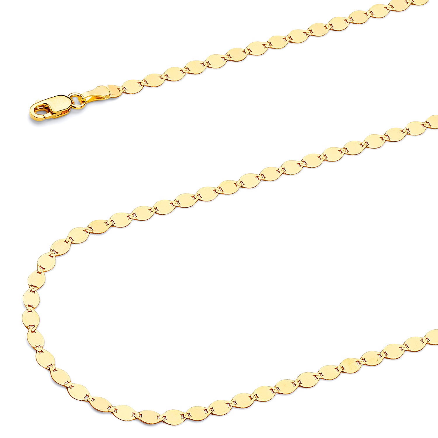 14K Solid Gold Valentino Chain Necklace