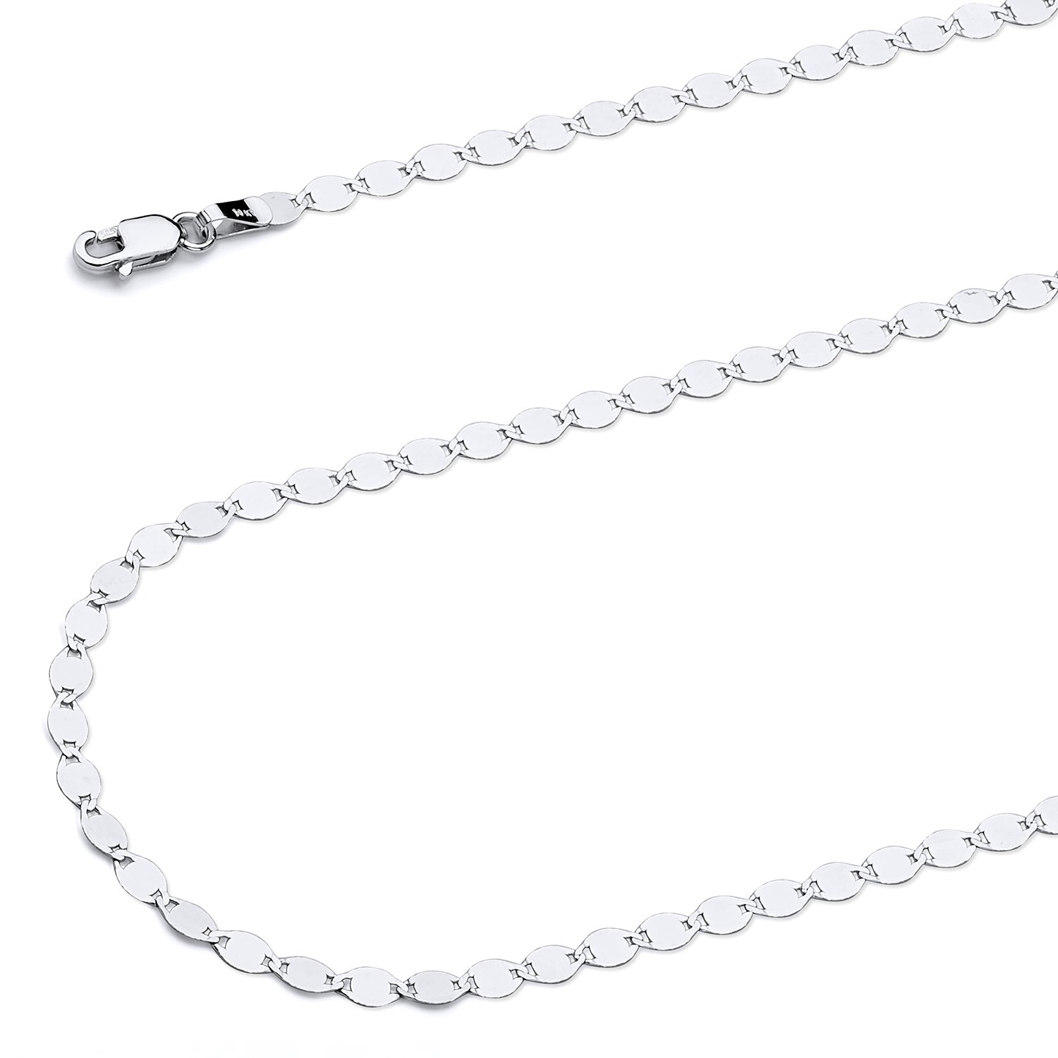 14K White Gold Valentino Chain Necklace