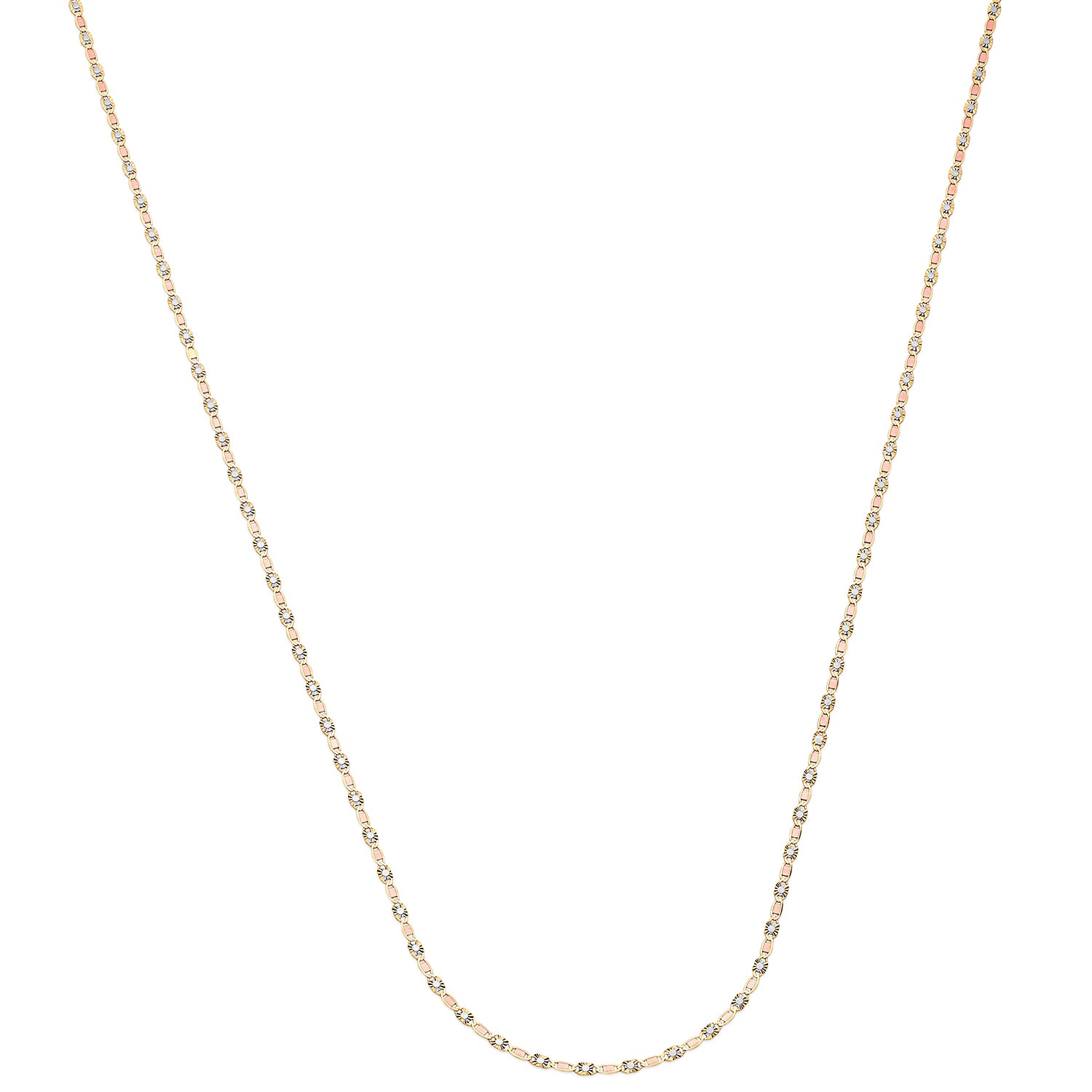 14K Solid Tri-color Gold Valentino Chain