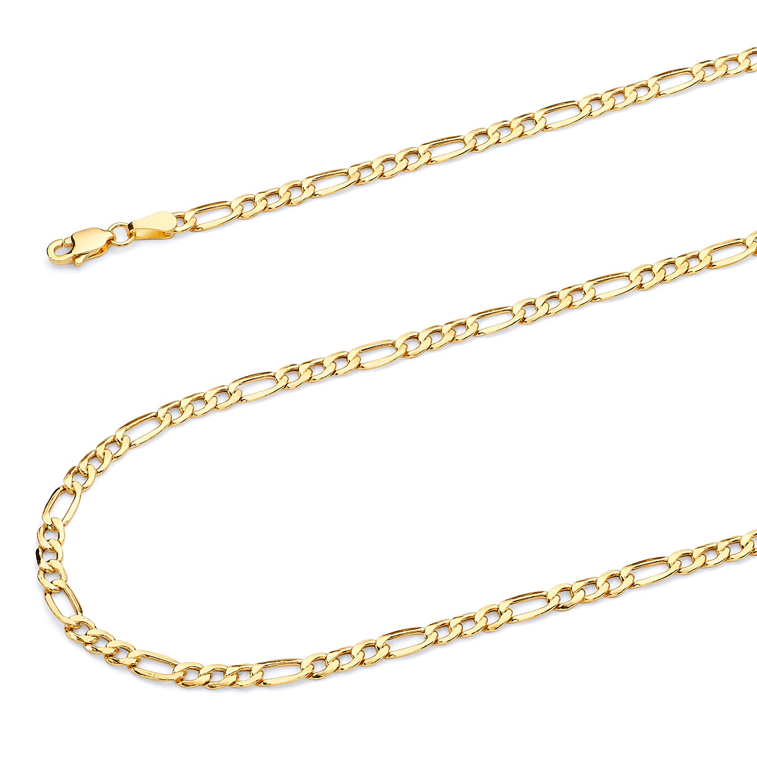 14K Solid Gold Figaro Chain Necklace