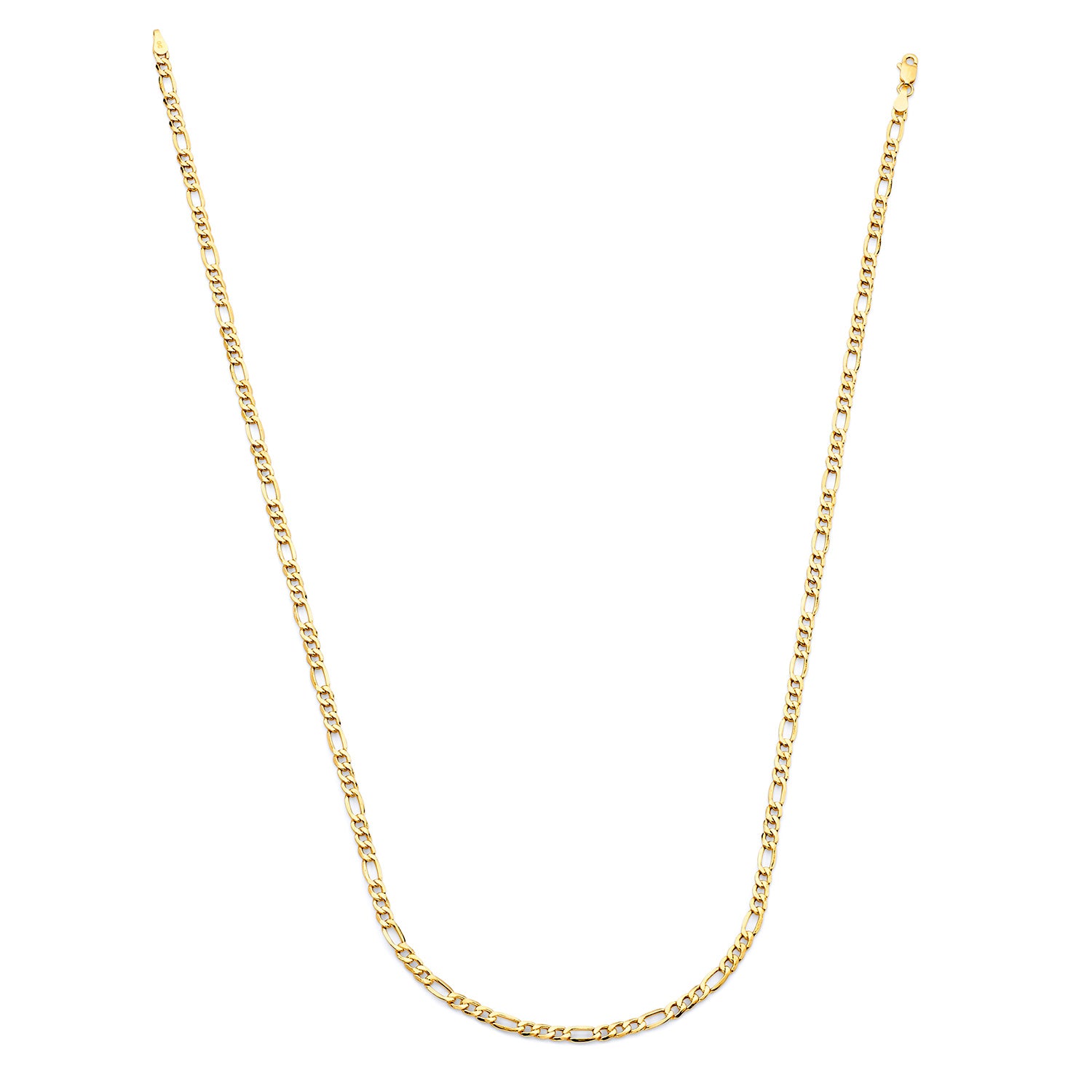 14K Solid Gold Figaro Chain Necklace