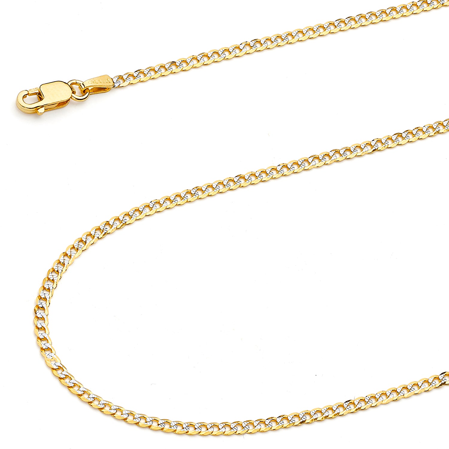 14K Two-Tone Gold Cuban Chain Necklace