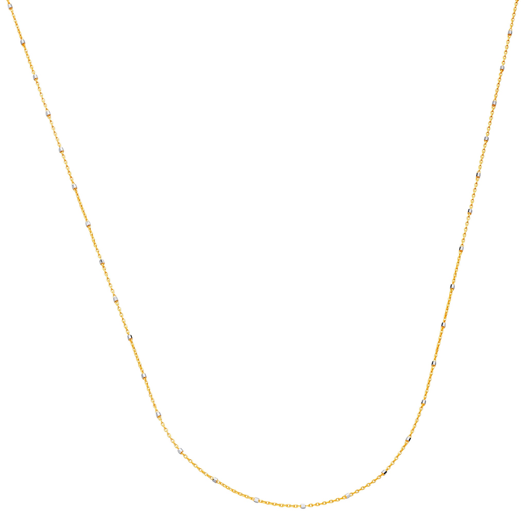 Two-Tone Chain Necklace in 14K Solid Gold