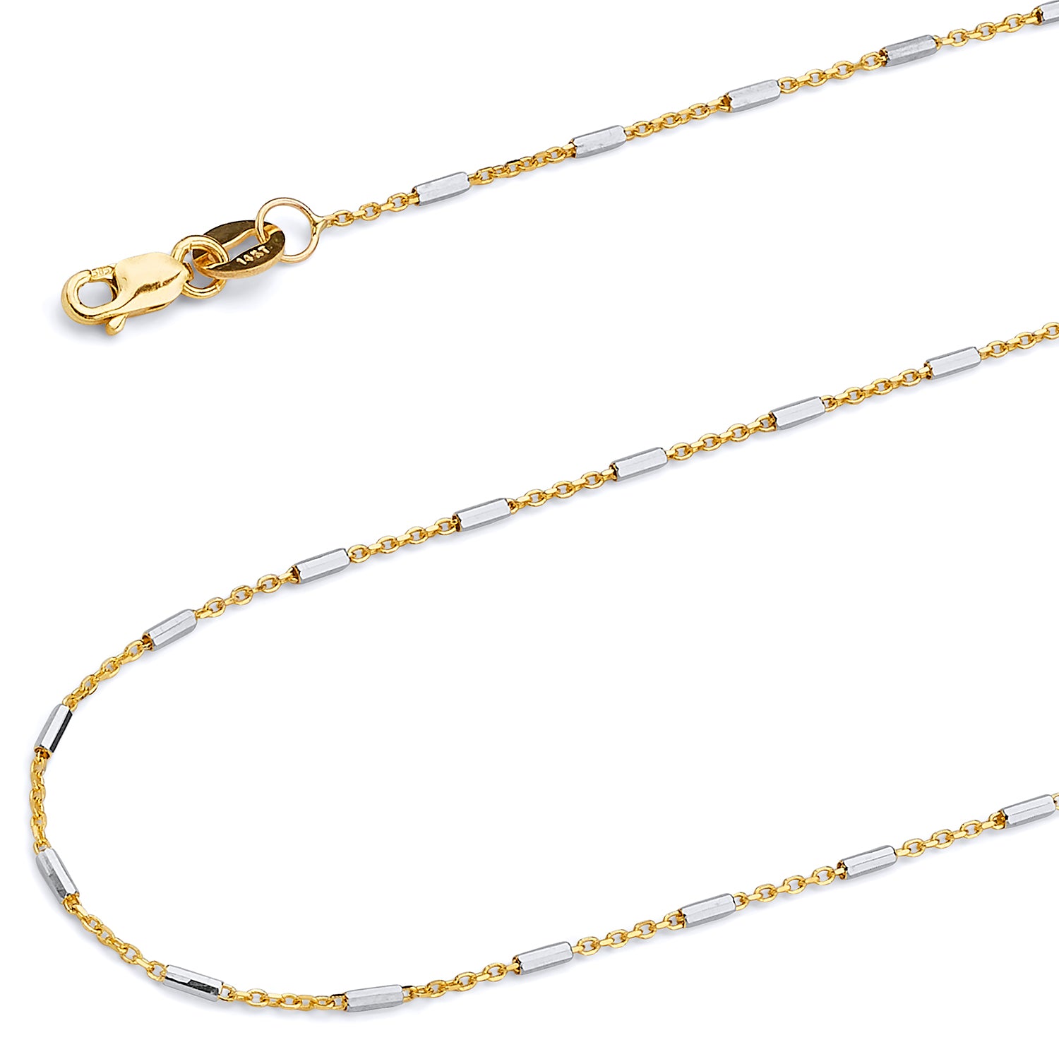 Chain Necklace in 14K Two-tone Solid Gold