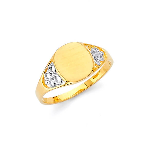 14K Two-tone (Yellow & White) Solid Gold Ring