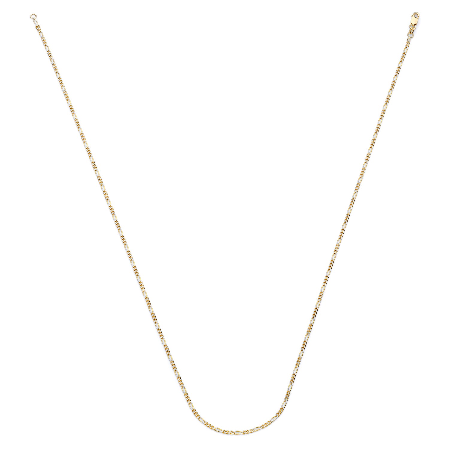 14K Two-tone Gold Figaro Chain Necklace