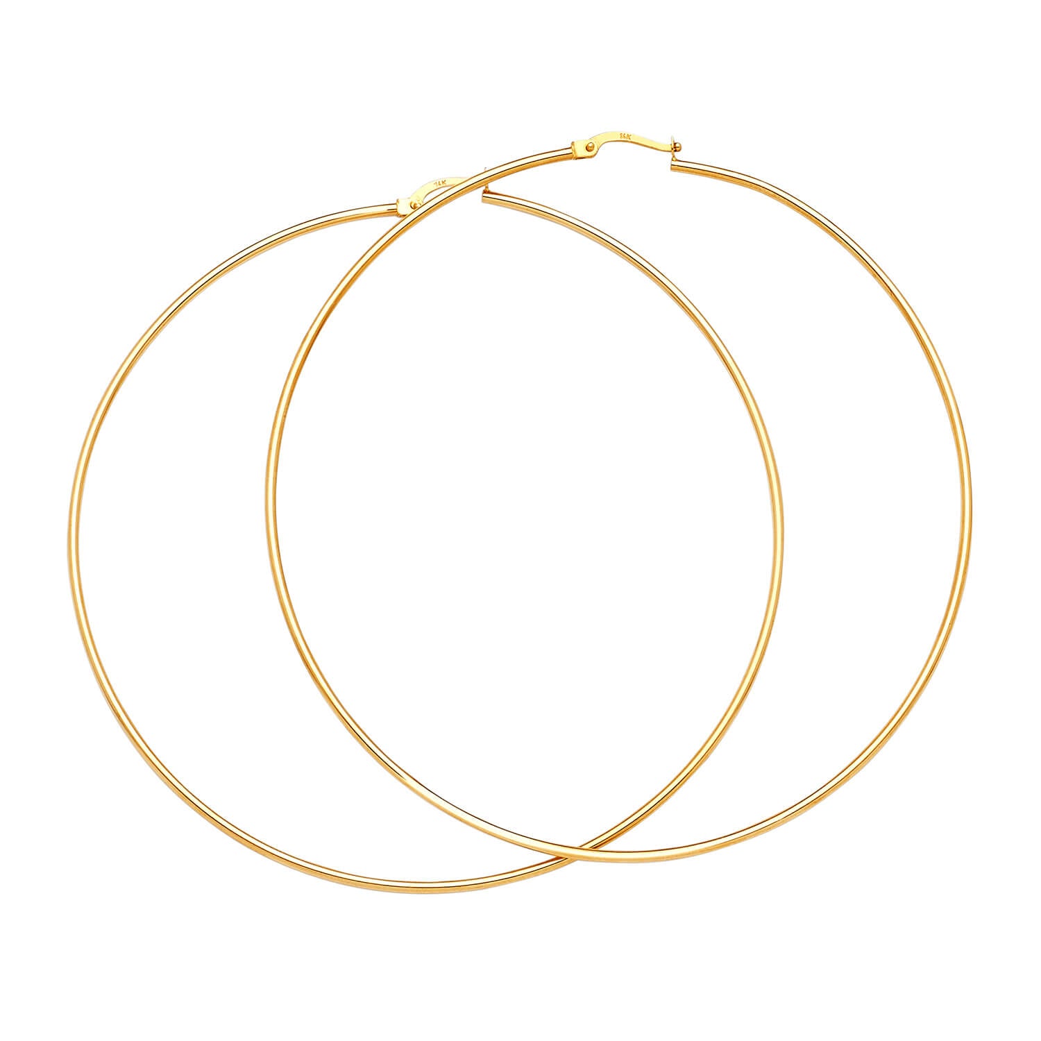 Extra Large Hoop Earrings in 14K Solid Yellow Gold