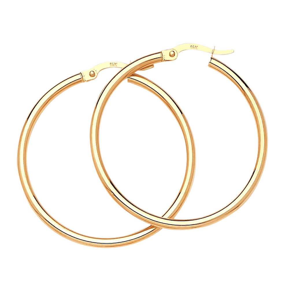 Medium Gold Hoop Earrings in 14K Yellow Gold