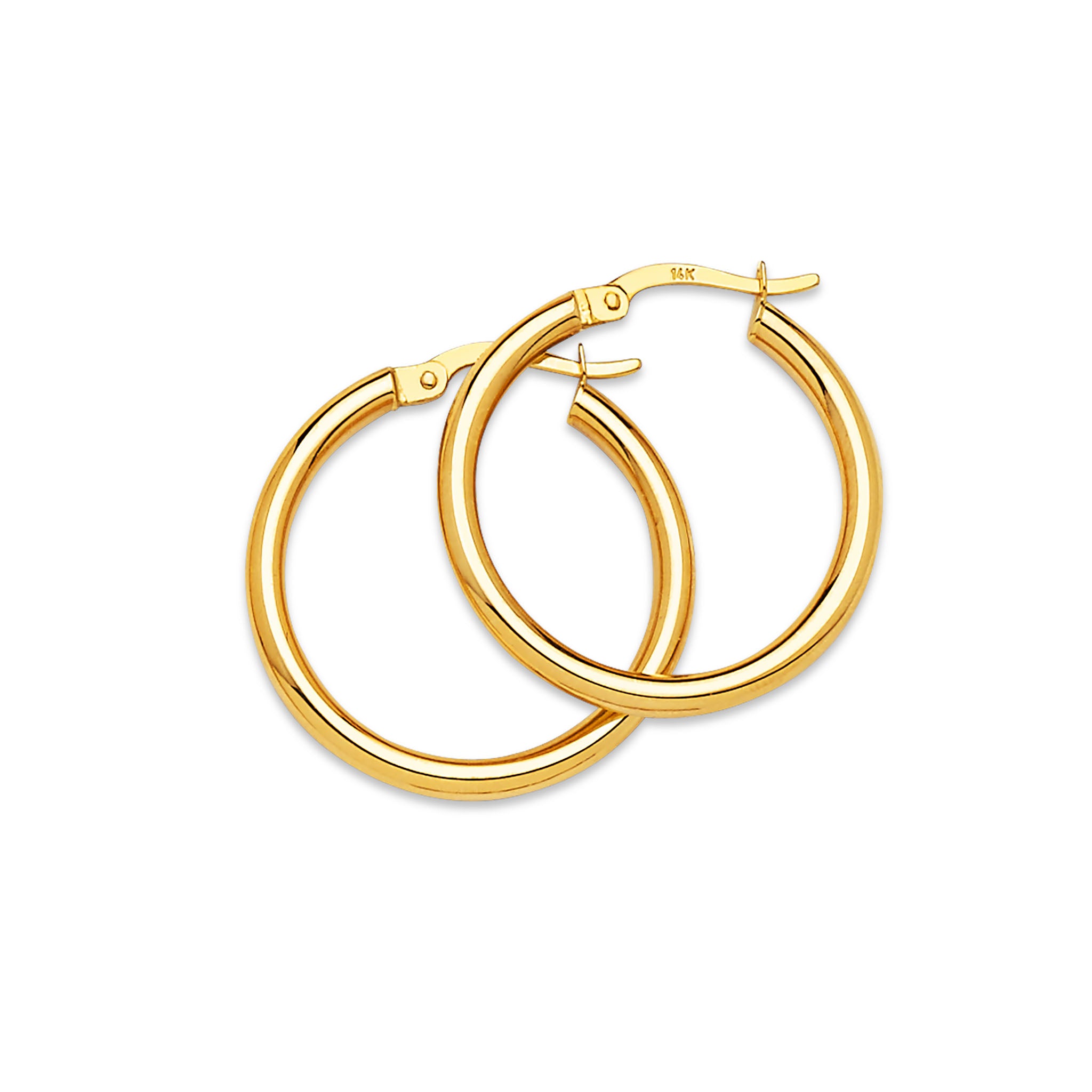 Small Gold Hoop Earrings in 14K Solid Yellow Gold for Women