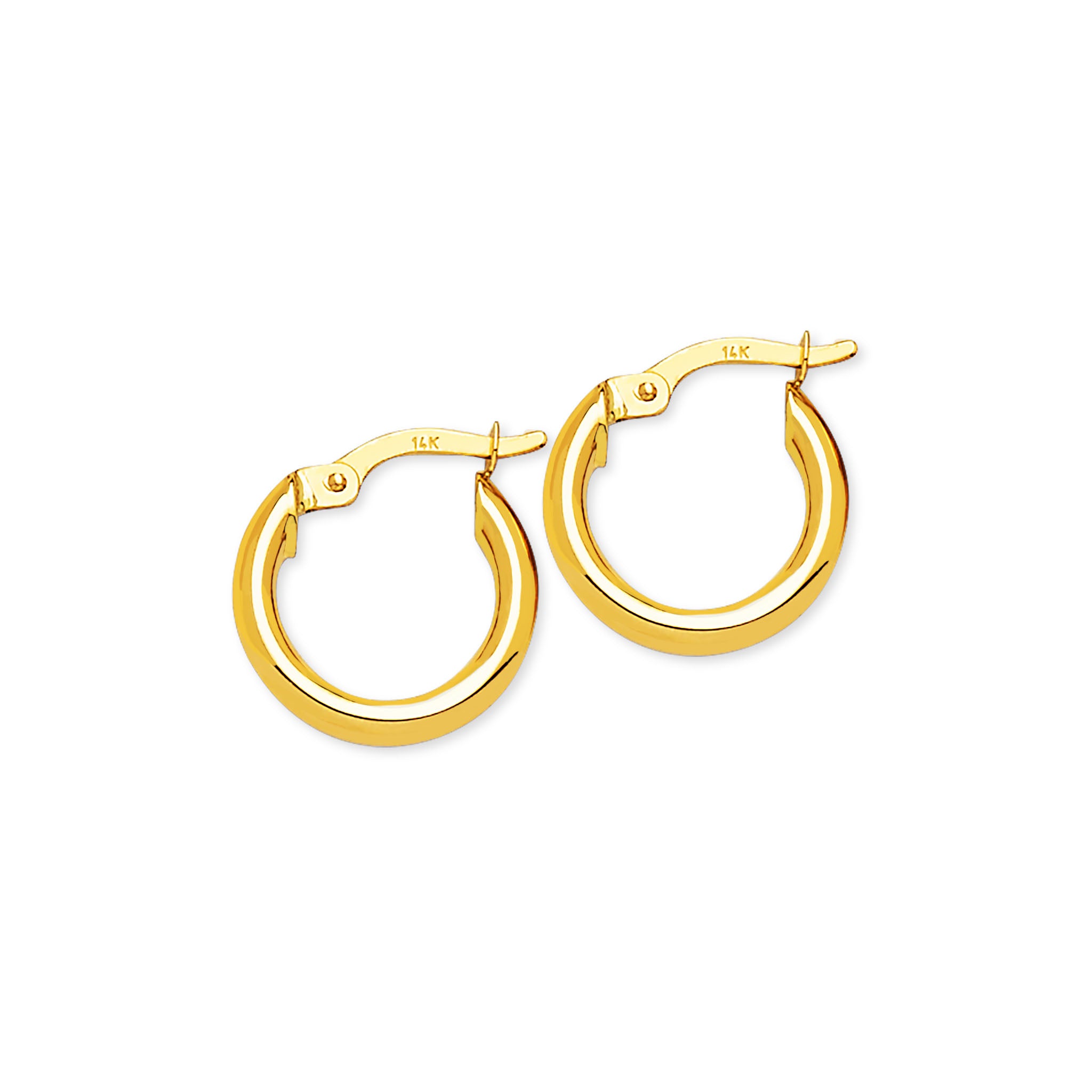 Tiny Hoop Earrings in 14K Solid Yellow Gold for Women