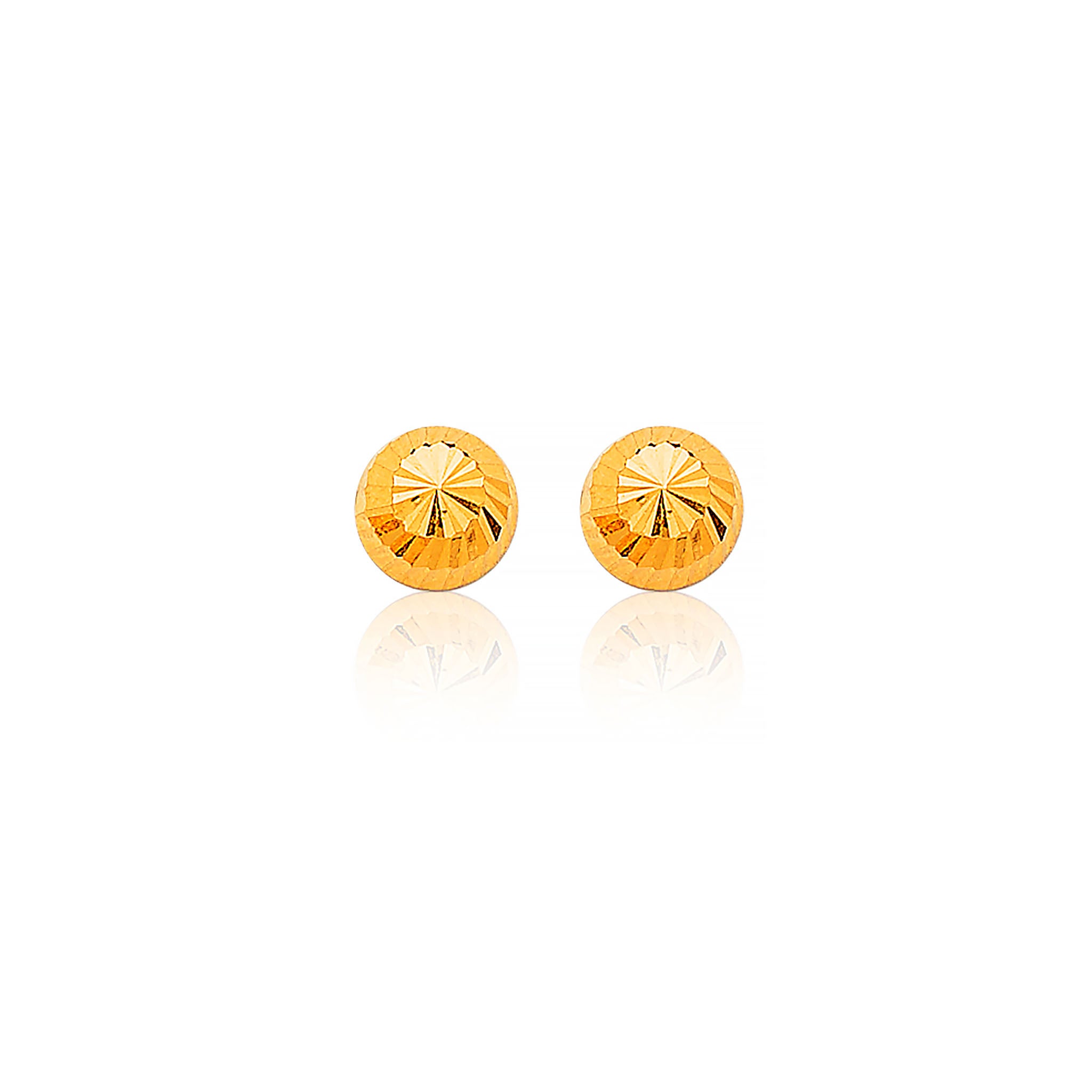 14K Solid Gold Ladies Ball Stud Earrings