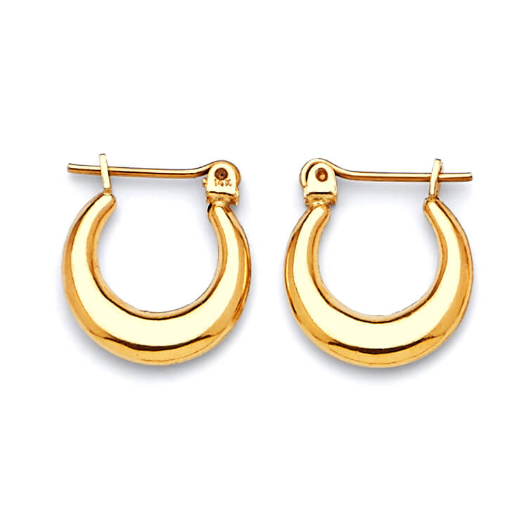 14k Solid Gold Ladies Scallop Hoop Earrings