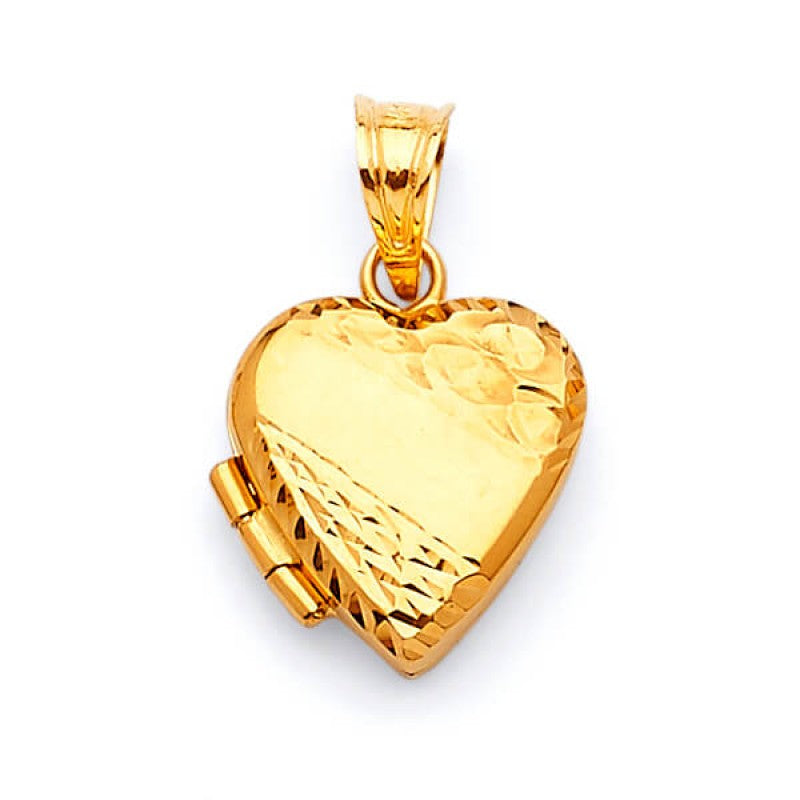 Heart Locket Pendant in 14K Solid Gold