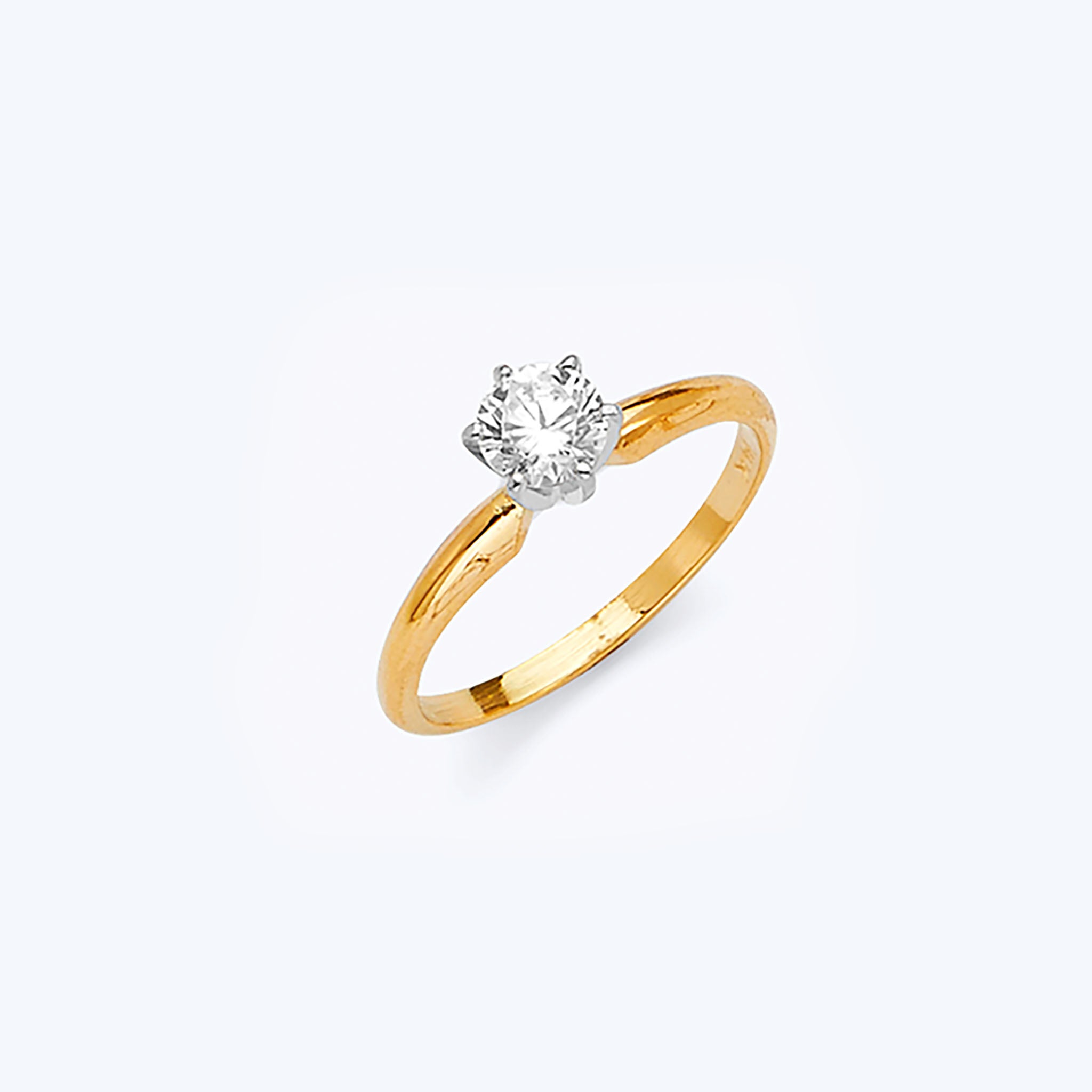 14K Solid Gold (.5ctw) Diamond High-Polish Engagement Ring