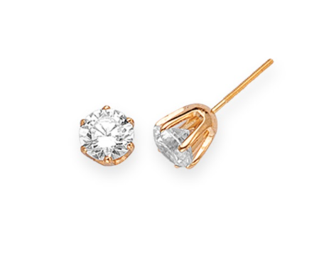 14K Solid Gold (1.0ctw) Diamond Solitaire Stud Earrings