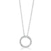 Open Circle Diamond Pendant in 14K White Gold