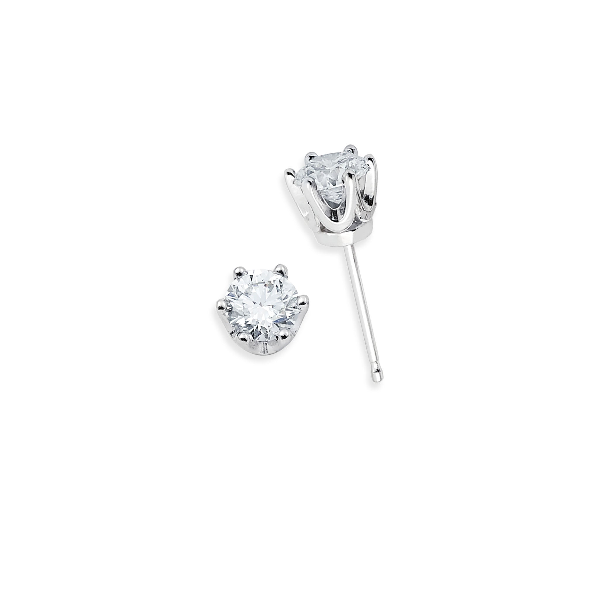 14K sold Gold Six-Prong (0.70ctw) Diamond Stud Earrings