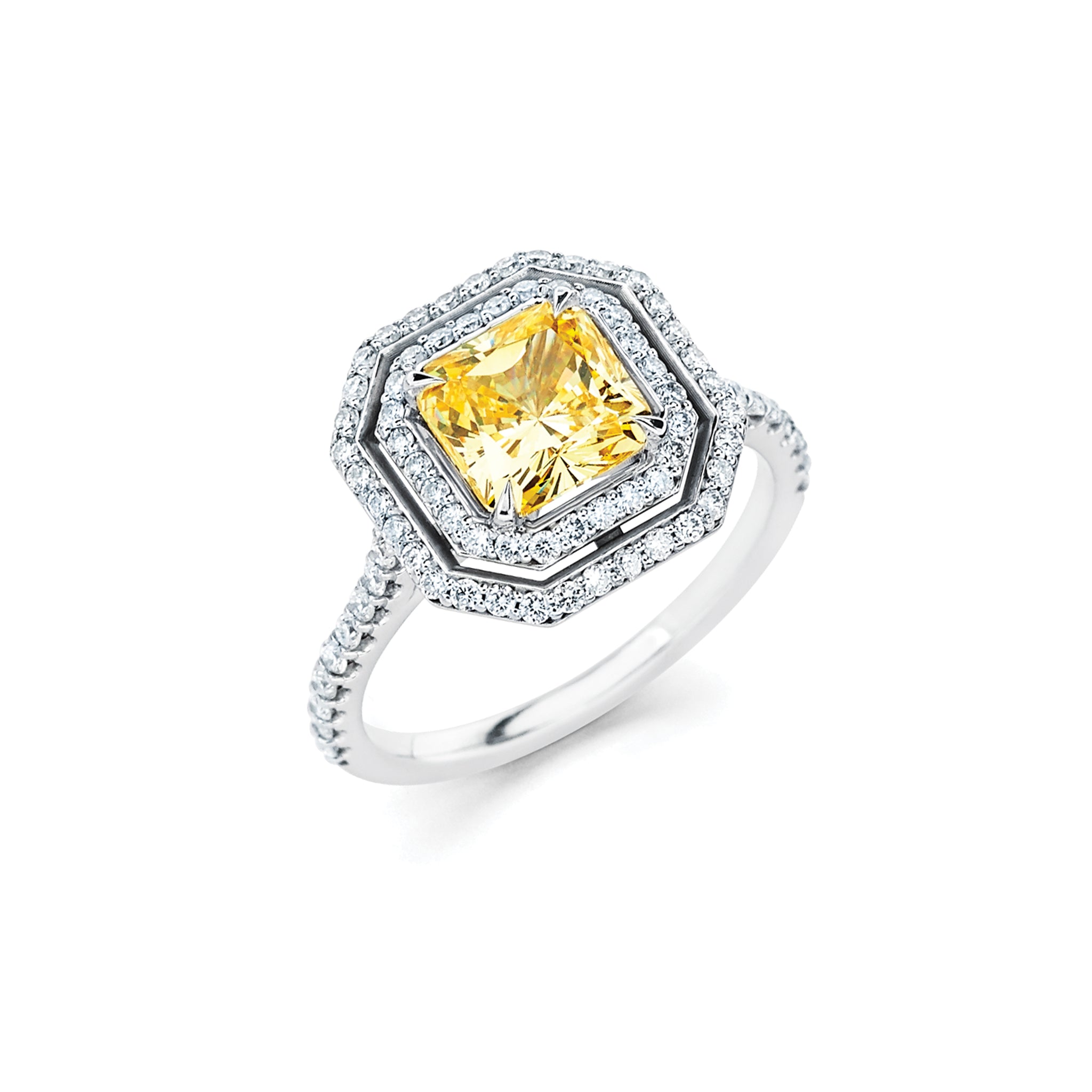 14K Solid Gold (.57ctw) Diamond Geometric Engagement Ring