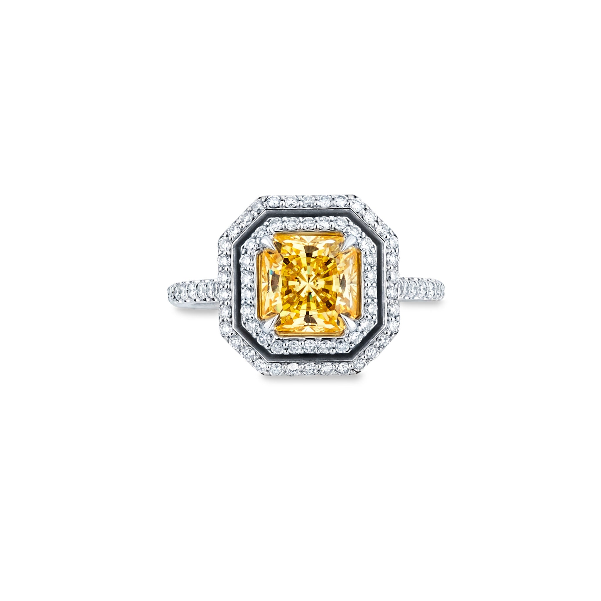 14K Solid Gold (.57ctw) Diamond Geometric Engagement Ring