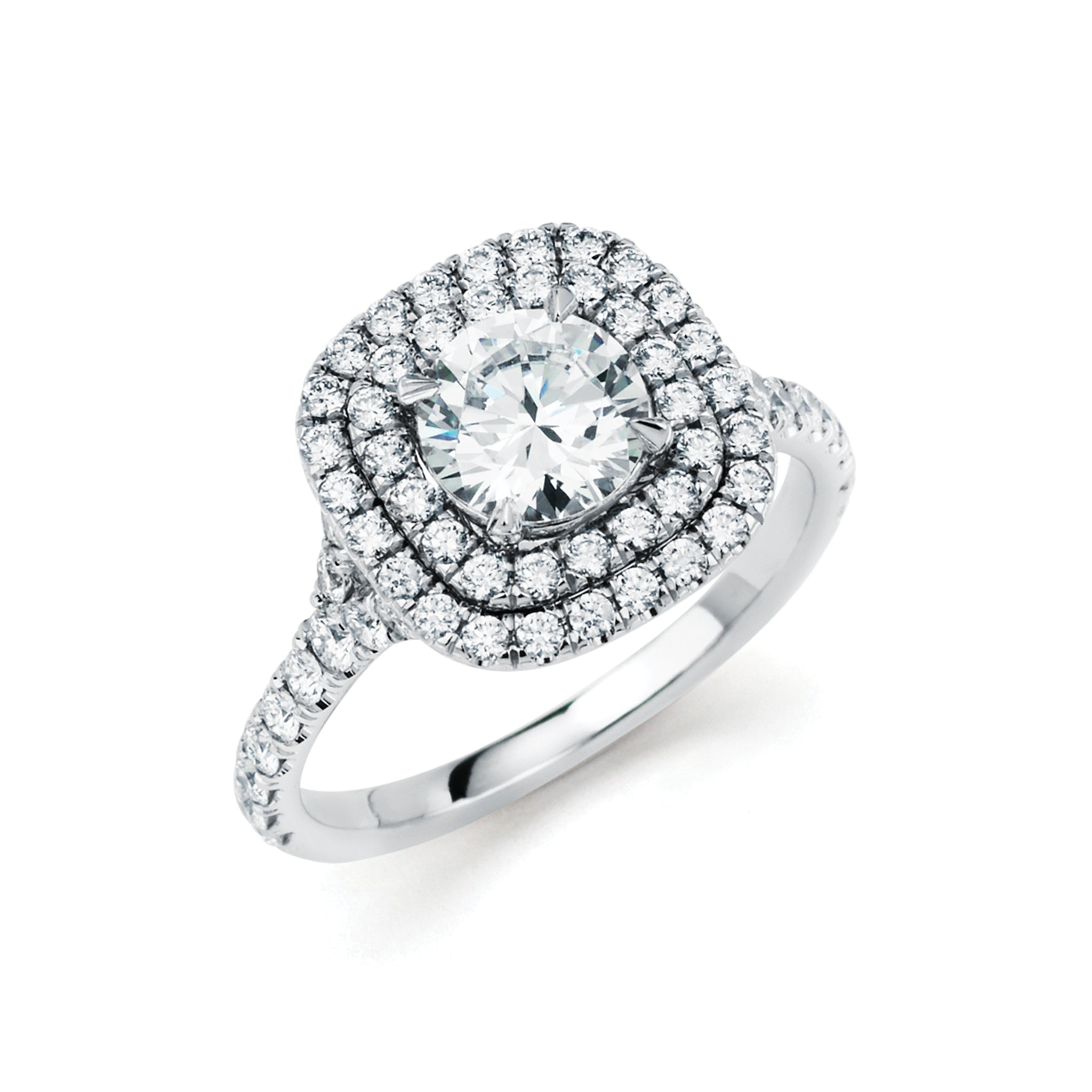 14K Solid White Gold (.85ctw) Diamond Engagement Ring