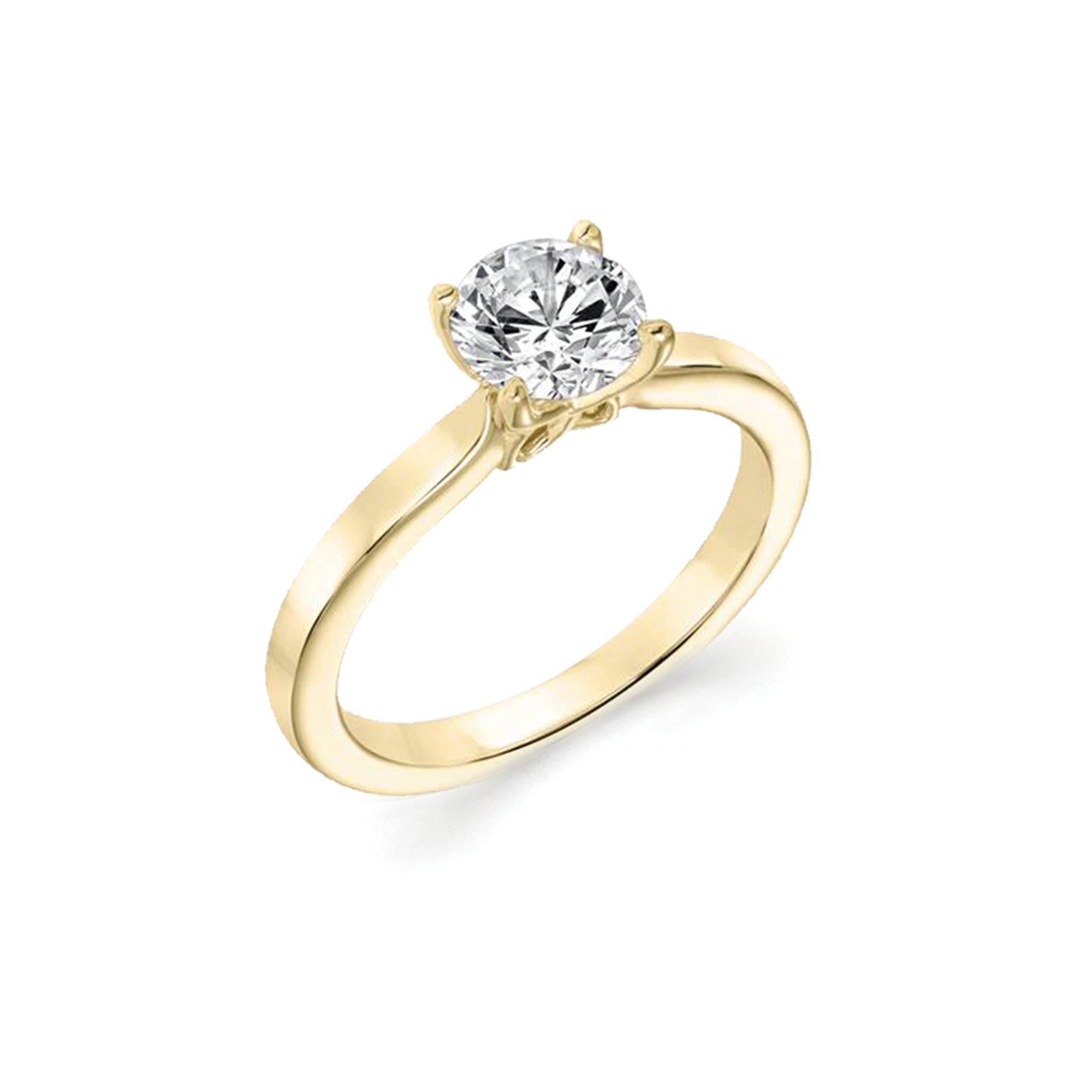 14K Solid Gold Classic Solitaire Diamond Engagement Ring