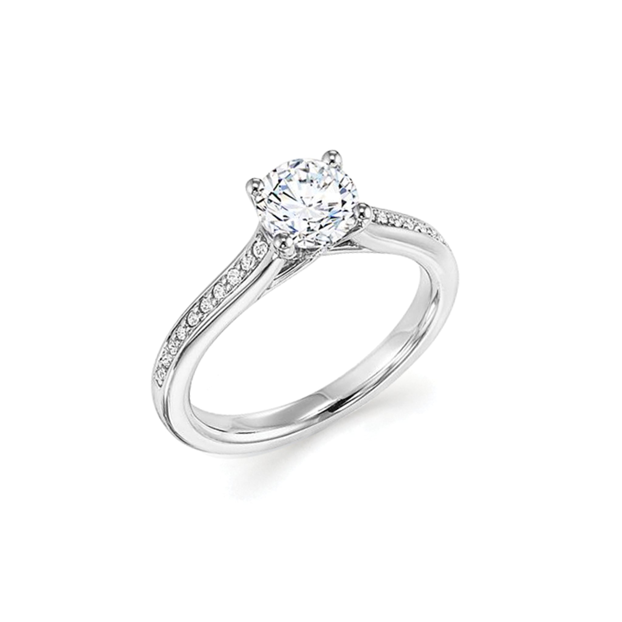 14K Solid Gold Solitaire (.12ctw) Diamond Engagement Ring