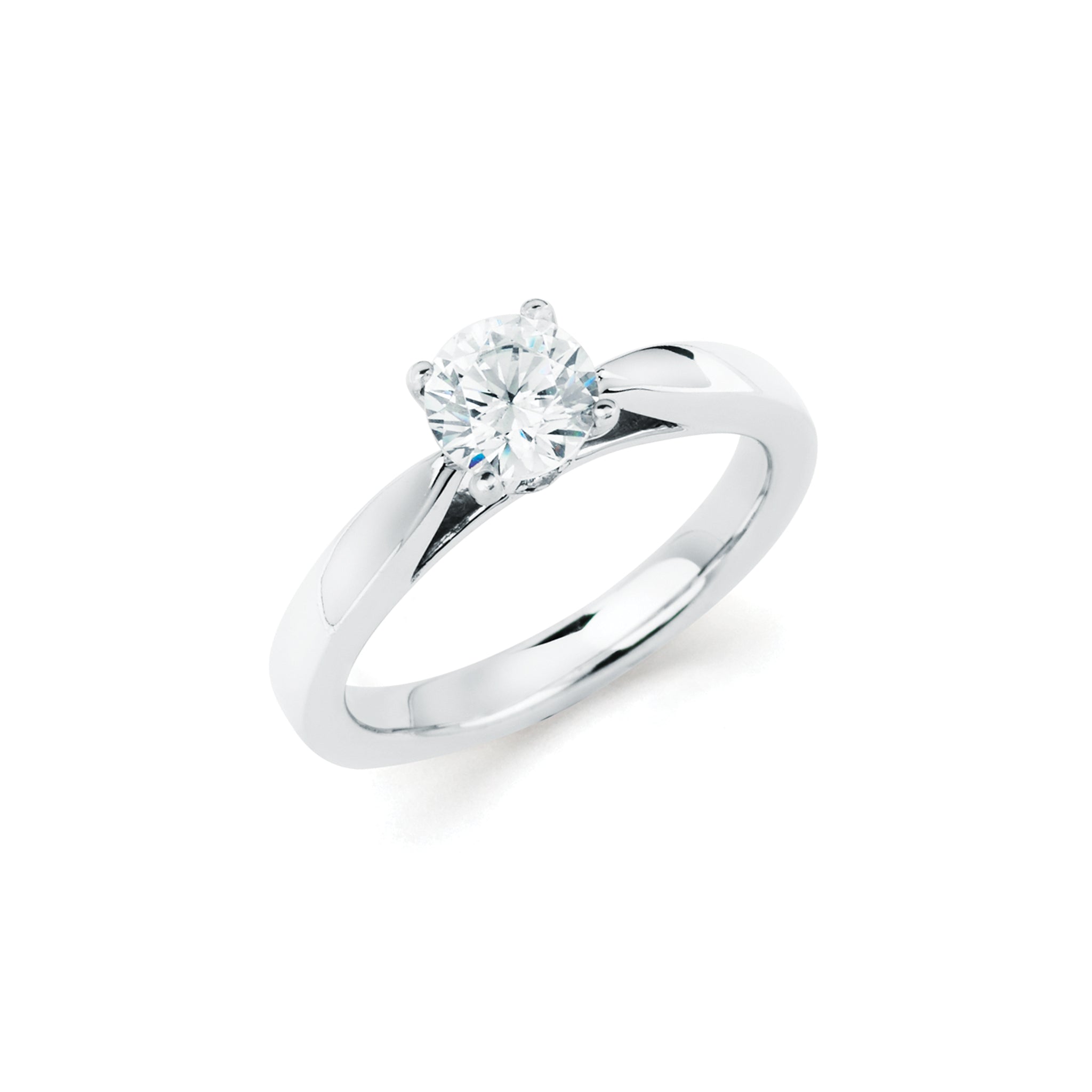 14K Solid White Gold Solitaire (.03ctw) Diamond Engagement Ring