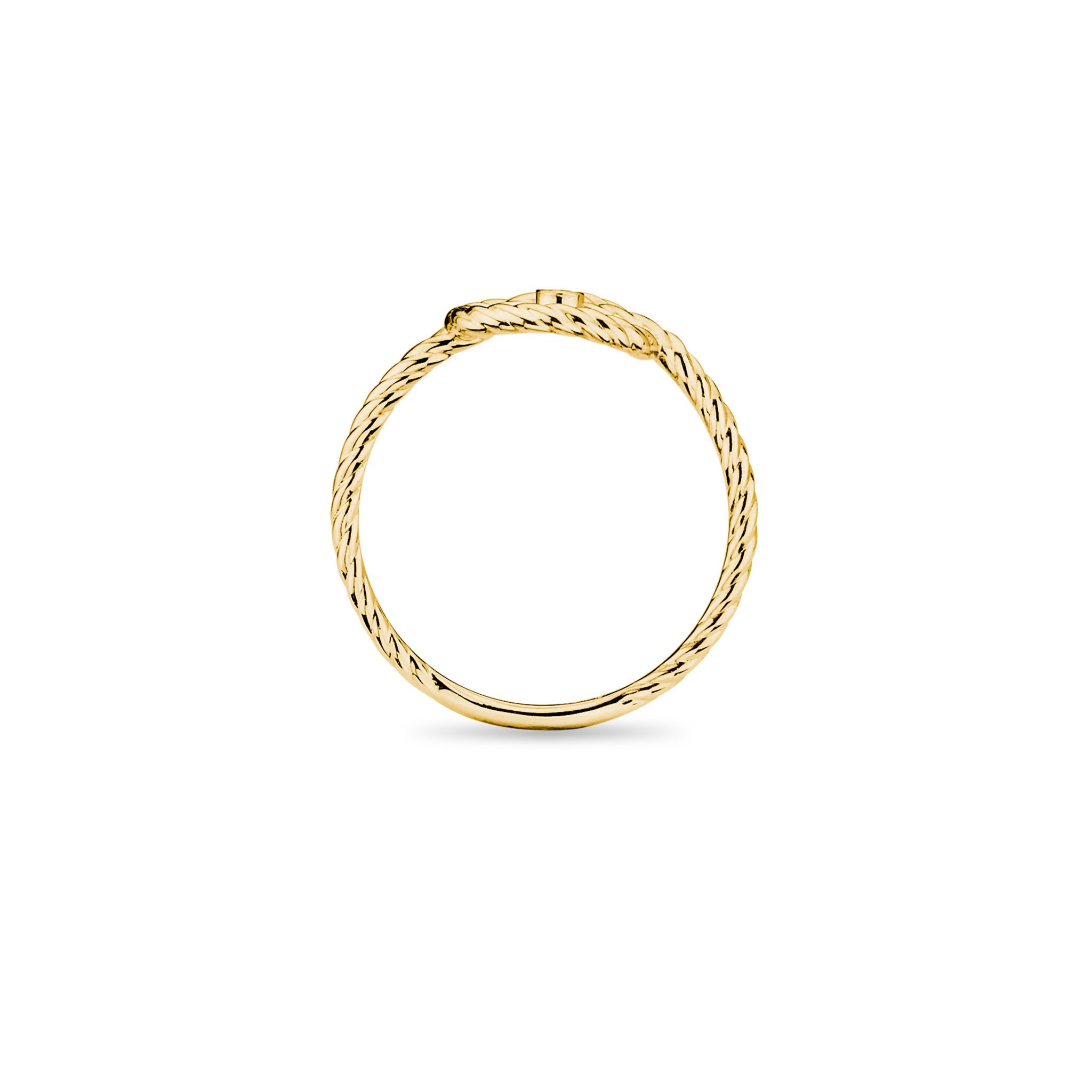 14K Solid Gold (0.03 ctw) Diamond Knot Ring