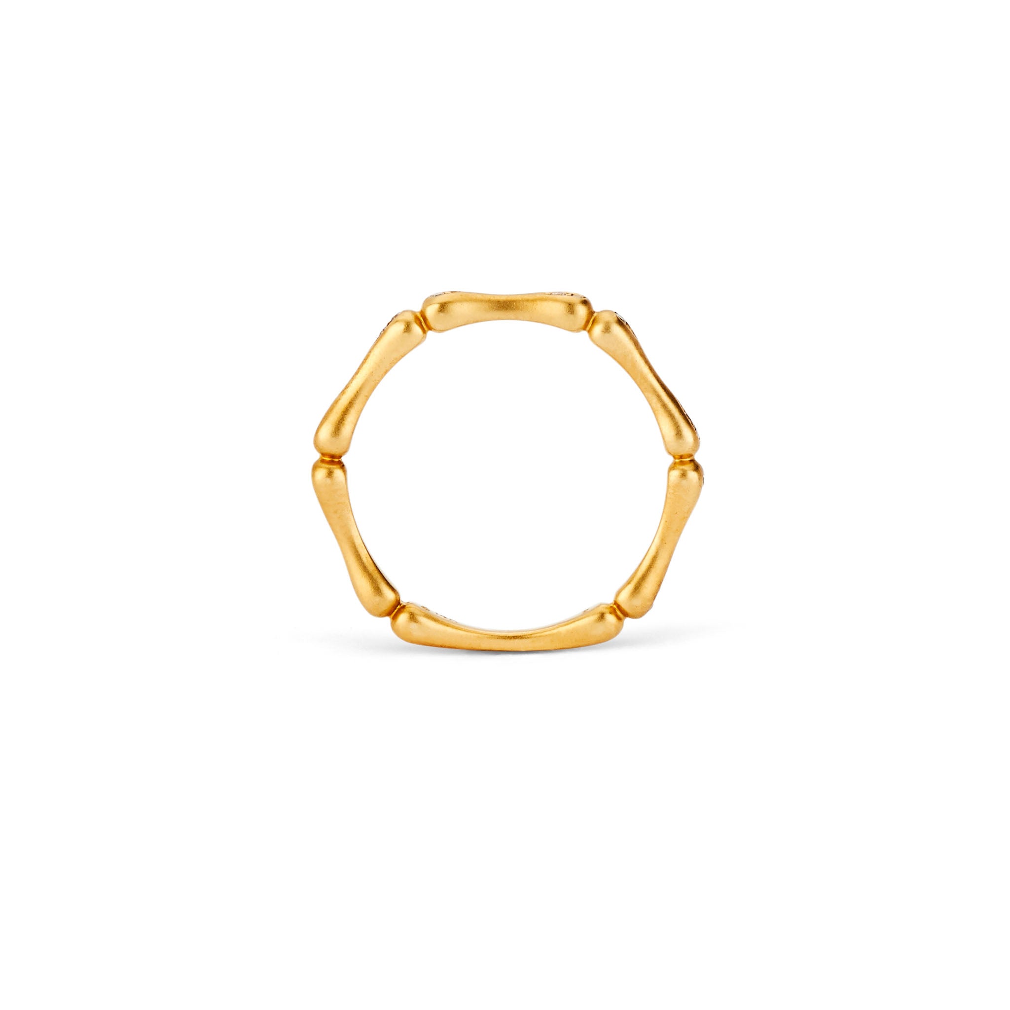 14K Solid Gold (0.06ctw) Diamond Bone Ring