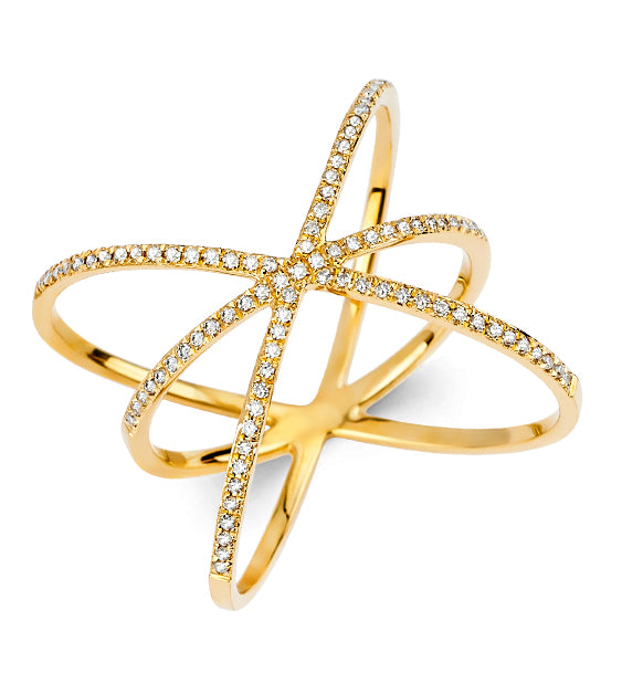 14K Solid Gold Orbit (0.26ctw) Diamond Ring