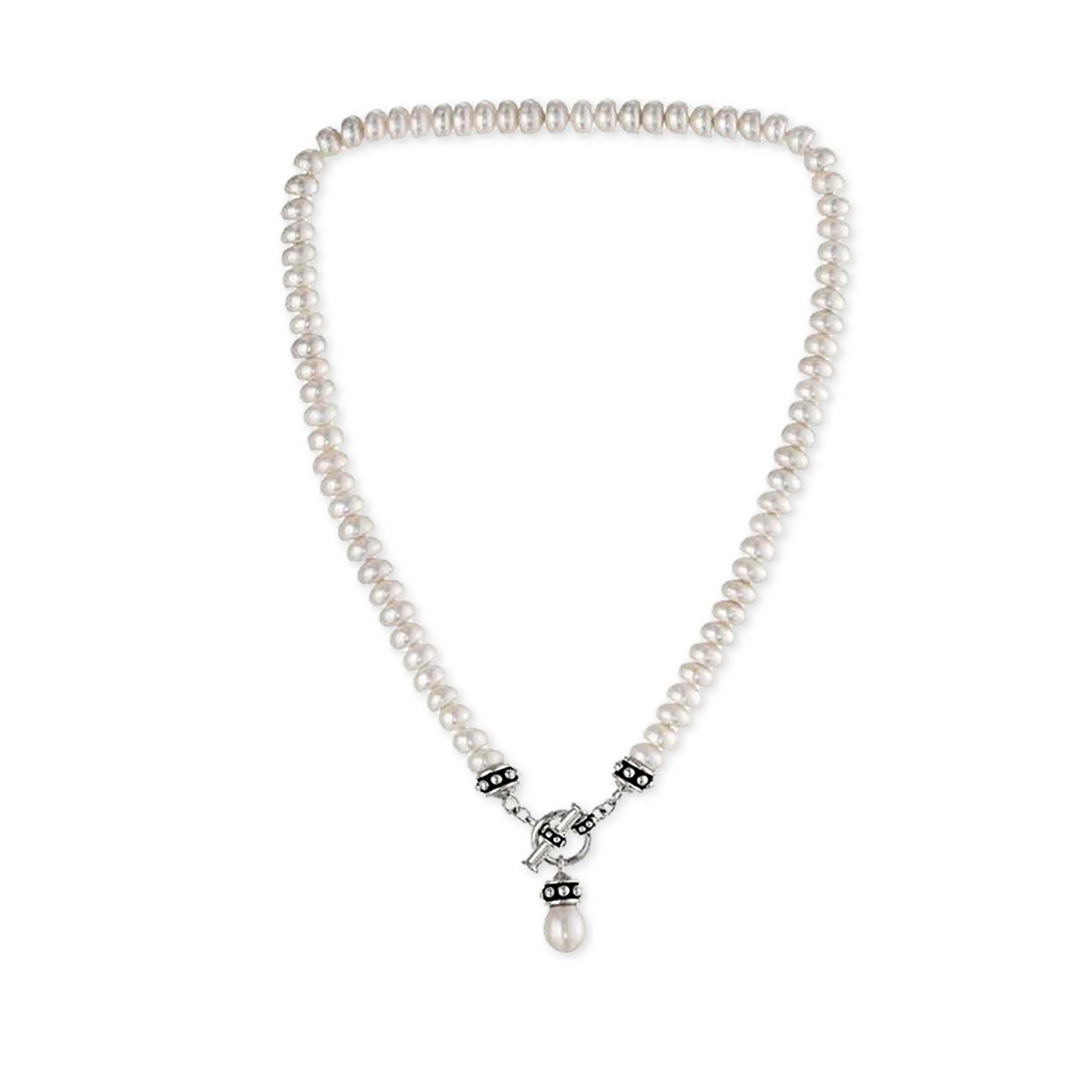 Sterling Silver White Freshwater Pearl Necklace