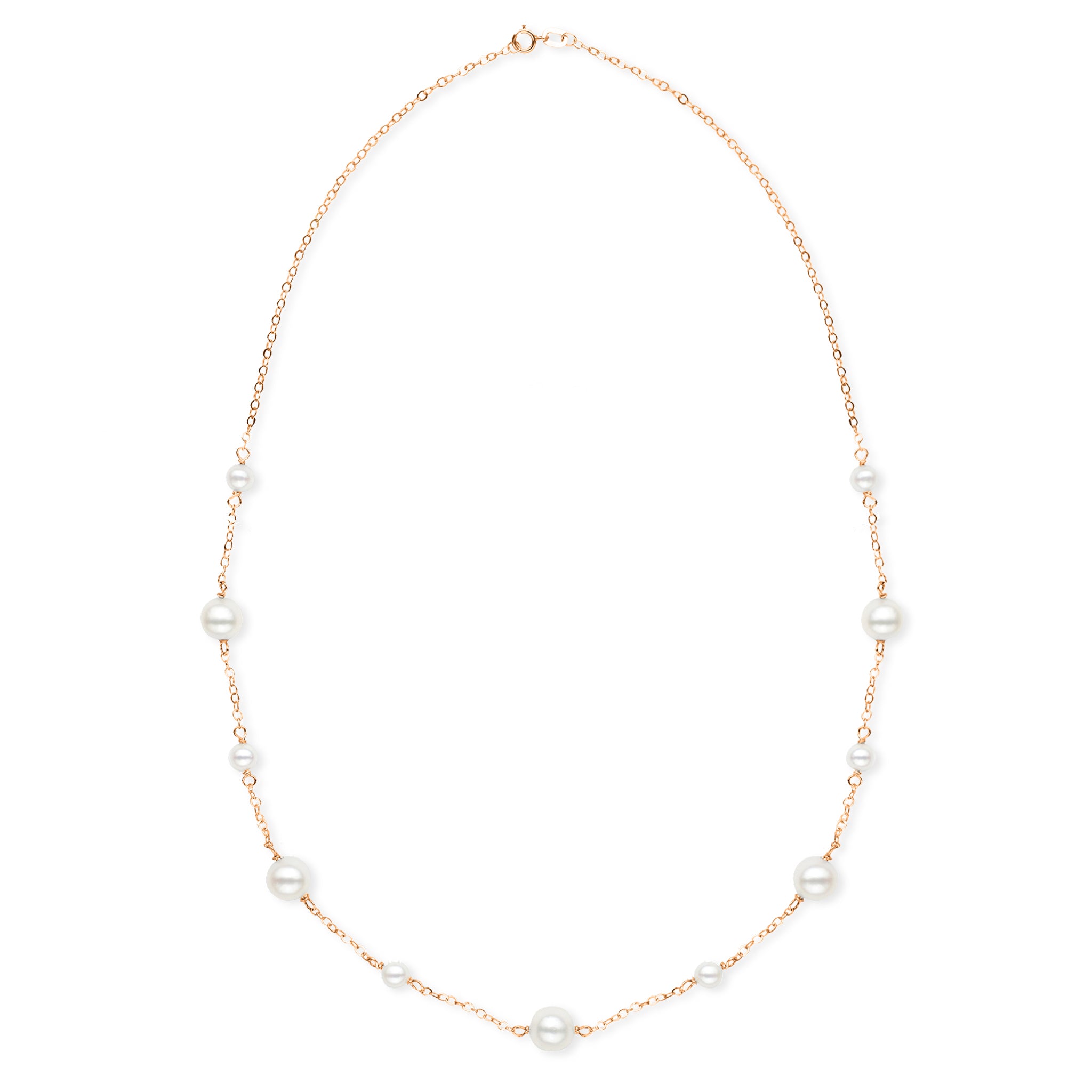 18K Solid Gold Freshwater Pearl Necklace