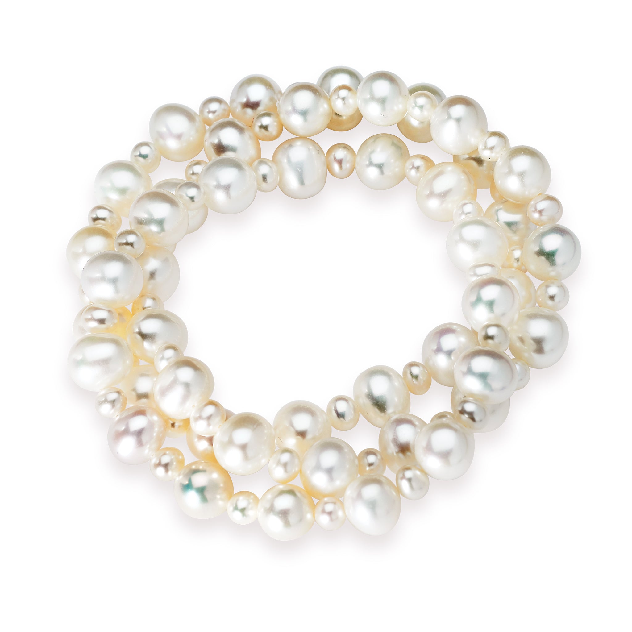 Large White Pearl Bracelet with Small Pearl Accents